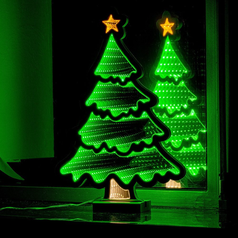 Star-Max LED Fensterbild 36002 LED-Tanne Weihnachtsbaum Infinity Effekt 132 günstig online kaufen