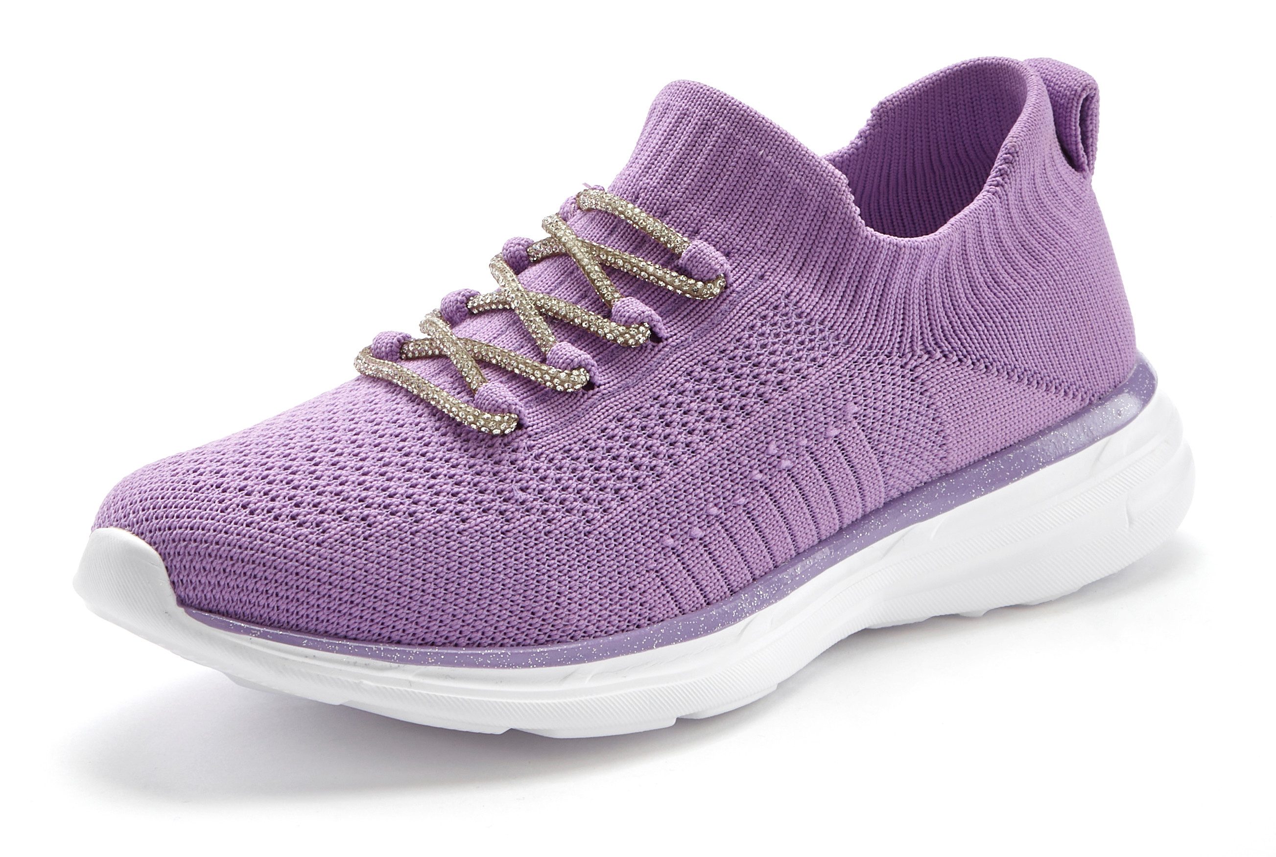 LASCANA Sneaker mit modischer Glitzerschnürung VEGAN günstig online kaufen