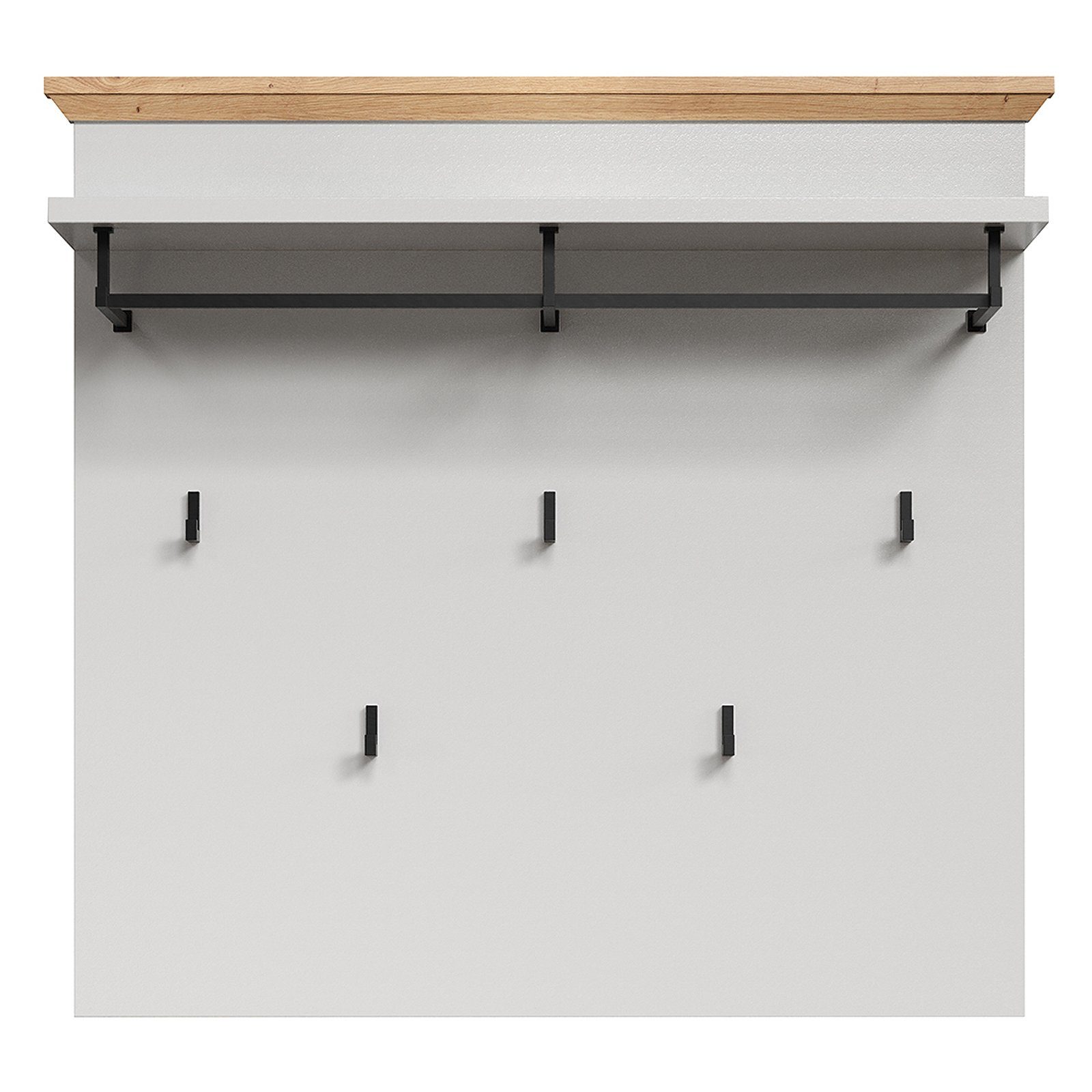 trendteam Garderobenpaneel Landside grau, Garderobe Kleiderstange Kleiderhaken Flurgarderobe 91 x 106 x 27 cm