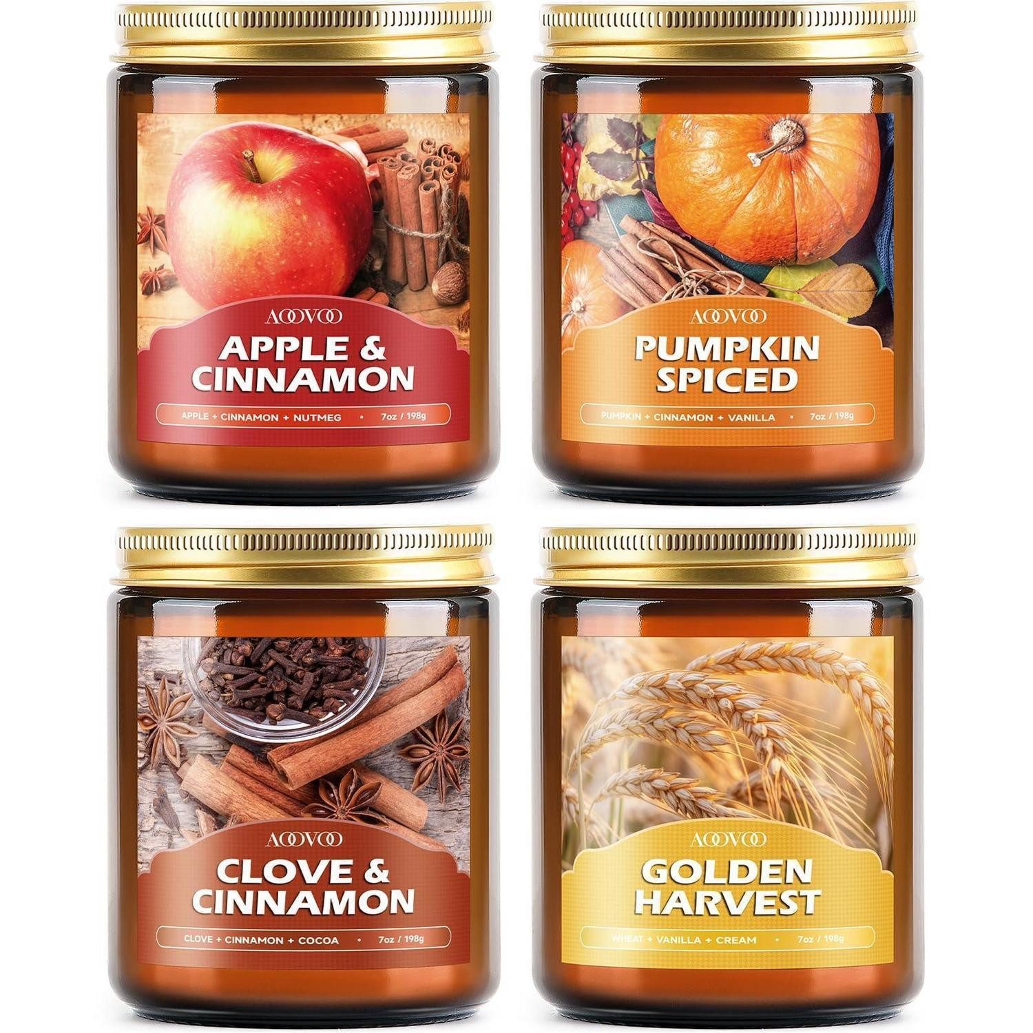 LuxusKollektion Duftkerze Duftkerzen-Set Herbst 4er