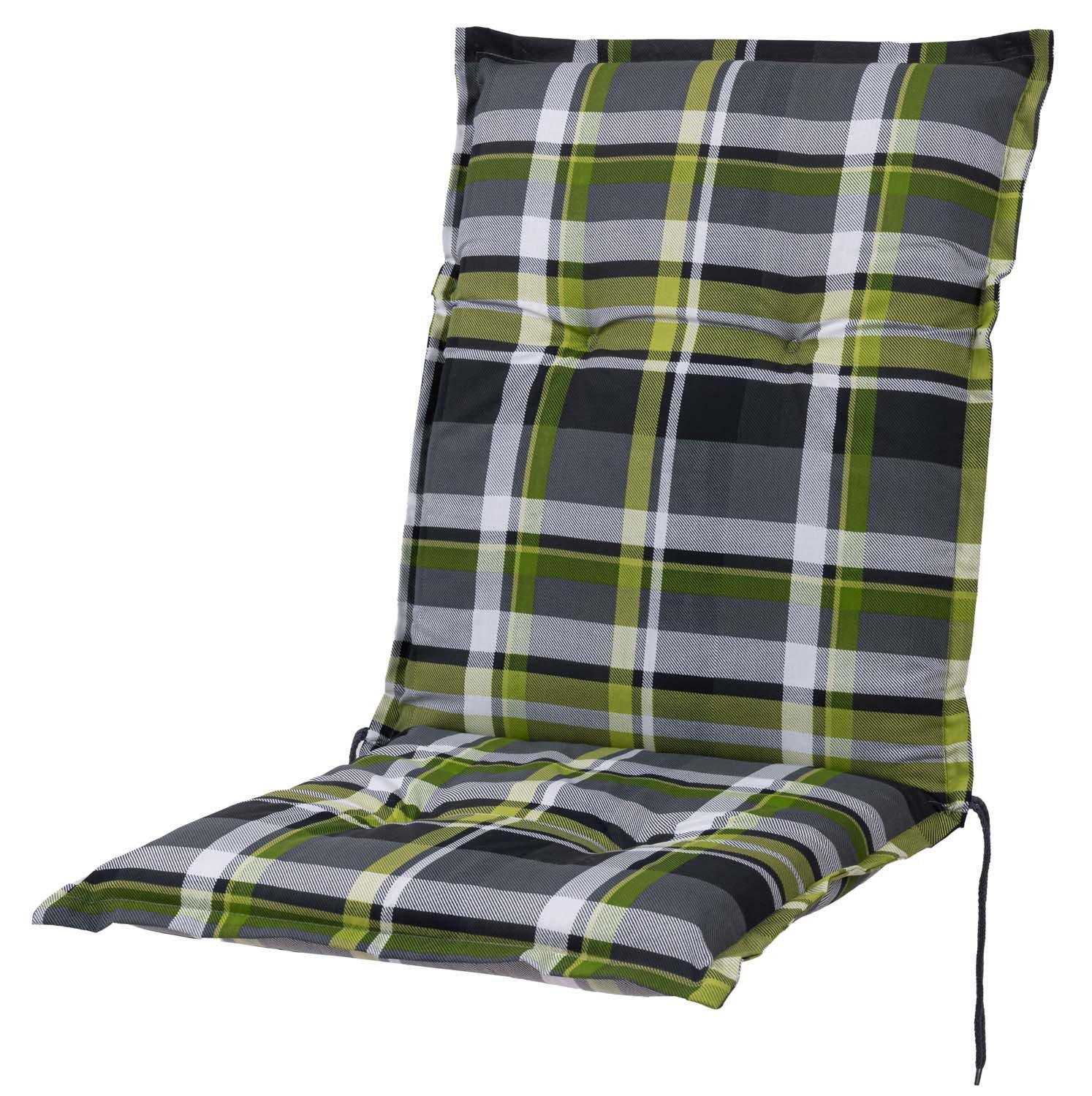 Sun Garden Polsterauflage Niederlehner Prato 10460-210 grün-grau-weiß kariert 104x54x6 cm SG, (1 St), Halteband verstellbar mit Bindebändern