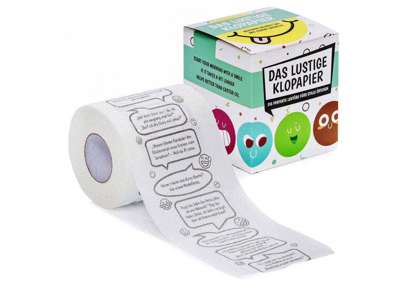 Goods+Gadgets Papierdekoration Lustiges Toilettenpapier–Fun Klopapier mit Maßband & Witzigen Sprüchen, Fun WC Toilettenpapier