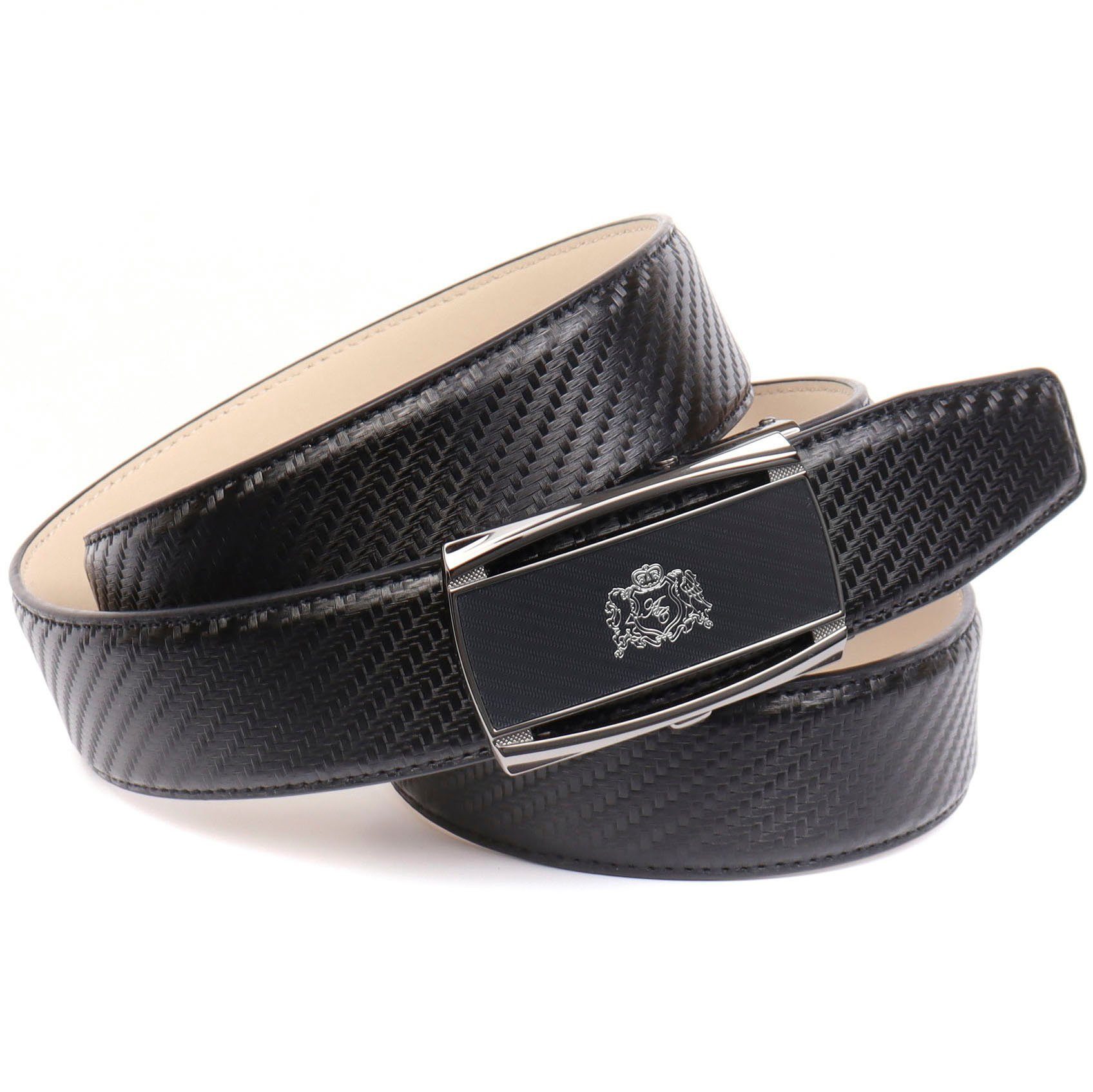 Spezialisiert auf Markenprodukte Anthoni Crown Ledergürtel Flechtoptik Hartglas-Schließe eleganter und mit