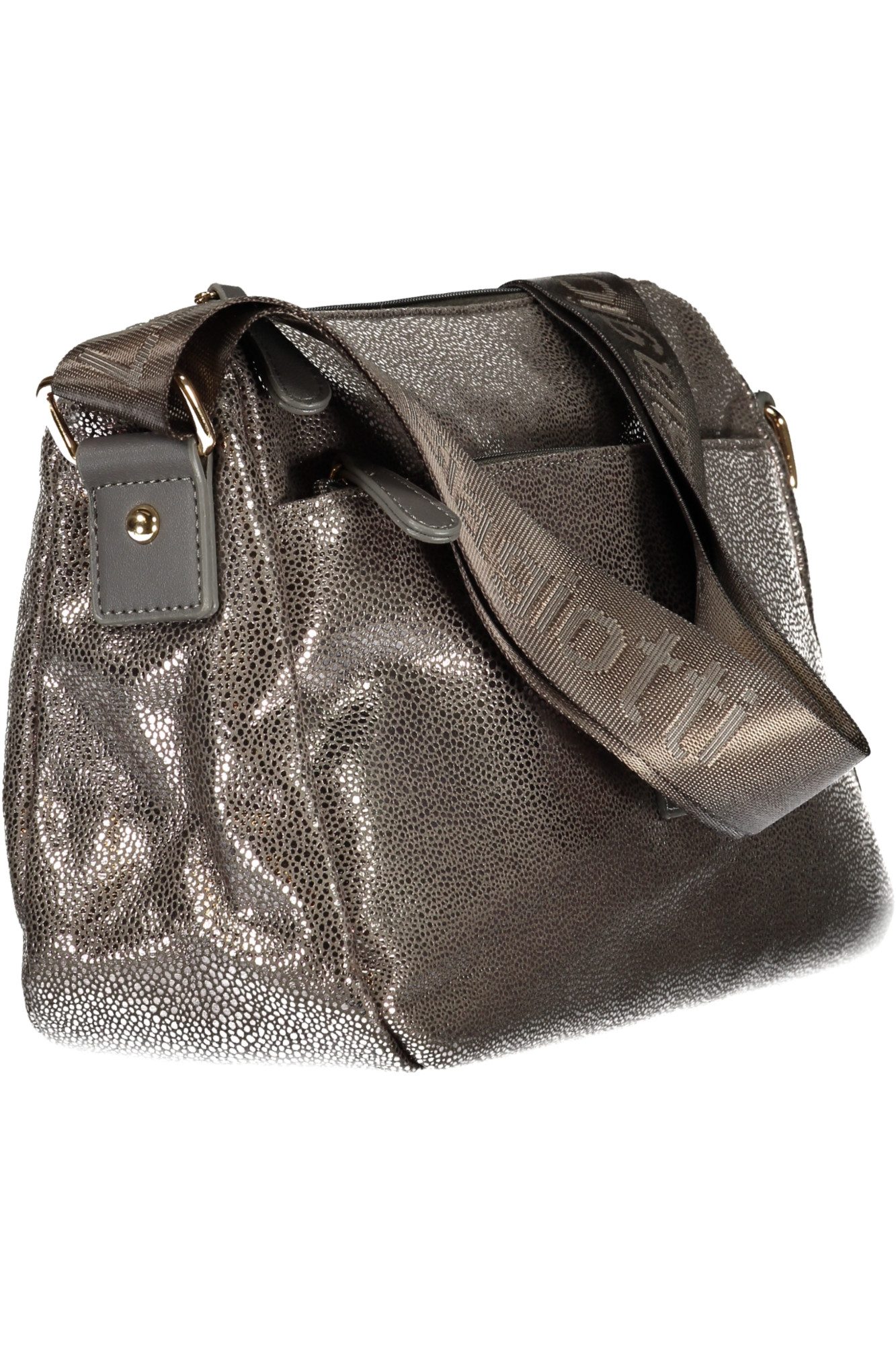 Laura Biagiotti Umhängetasche, Graue Damenschultertasche mit verstellbarem Gurt & vielen Fächern