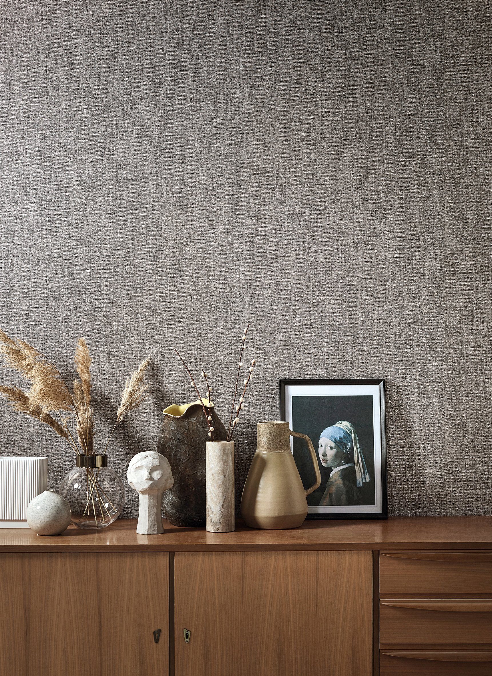 Marburg Vliestapete, Mesh, uni, (1 St), moderne Tapete für Wohnzimmer Schlafzimmer Küche