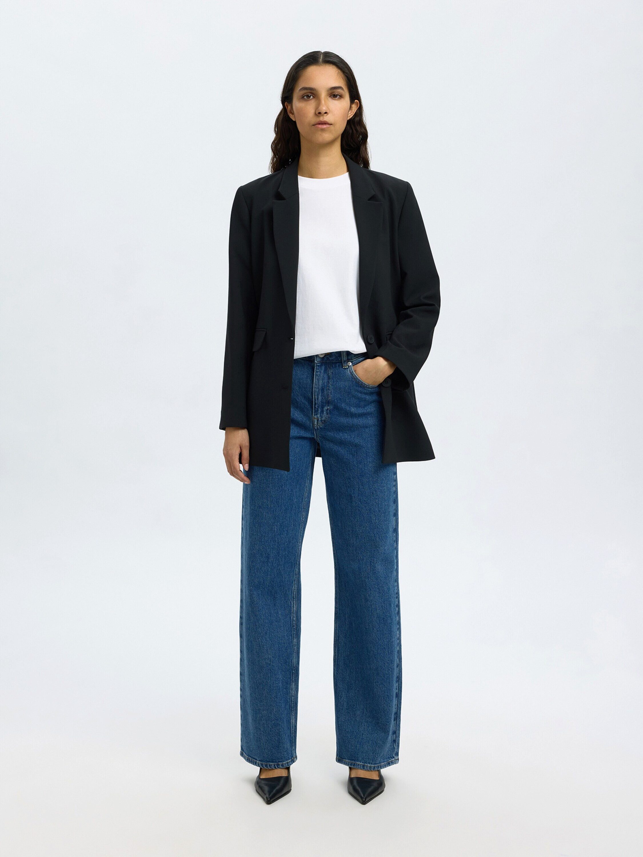 Selected Weite Jeans SLFBea-Kori (1-tlg) Plain/ohne Details