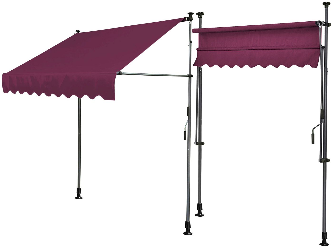 Thumbnail - Quick Star Klemm-Senkrechtmarkise 200 cm Breite, 130 cm Ausfall, Neigungswinkel verstellbar