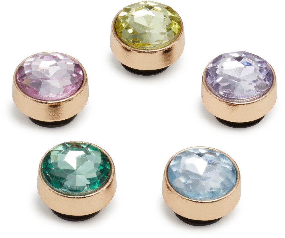Crocs Schuhanstecker Jibbitz™ Gold and Gem (Set, 5-tlg., Kein Spielzeug. Nicht für Kinder unter 3 Jahren geeignet), Elegante Schuhanstecker mit bunten Schmucksteinen