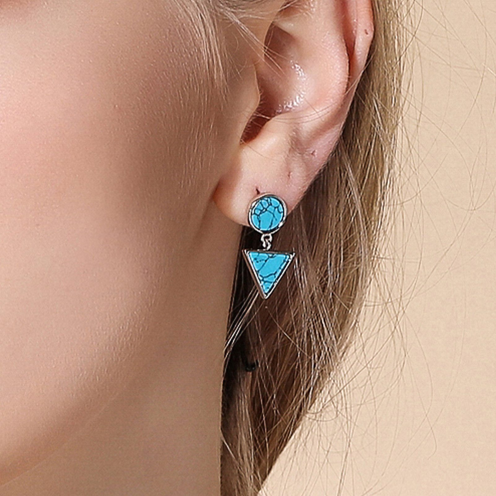 Jumpeak Paar Ohrhänger ohrringe silber 925,ohrringe grün,ohrringe türkis,ohrringe hängend, ohrringe damen,damen geschenk,schwester geschenk,geschenk für tochter