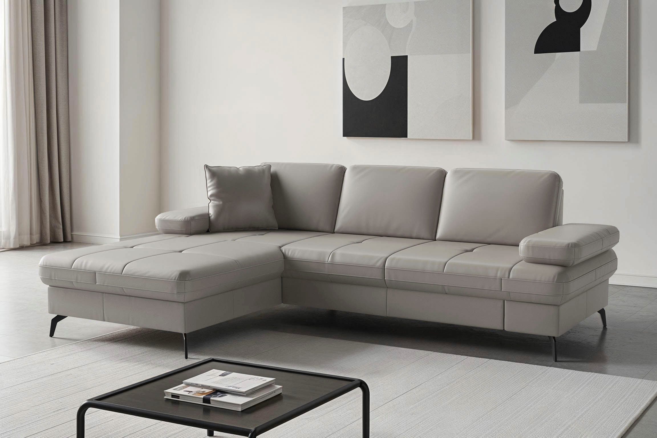 sit&more Ecksofa Morris Jubi, Recamiere, Breite 247 cm, mit Armteilfunktion, wahlweise mit Schlaffunktion