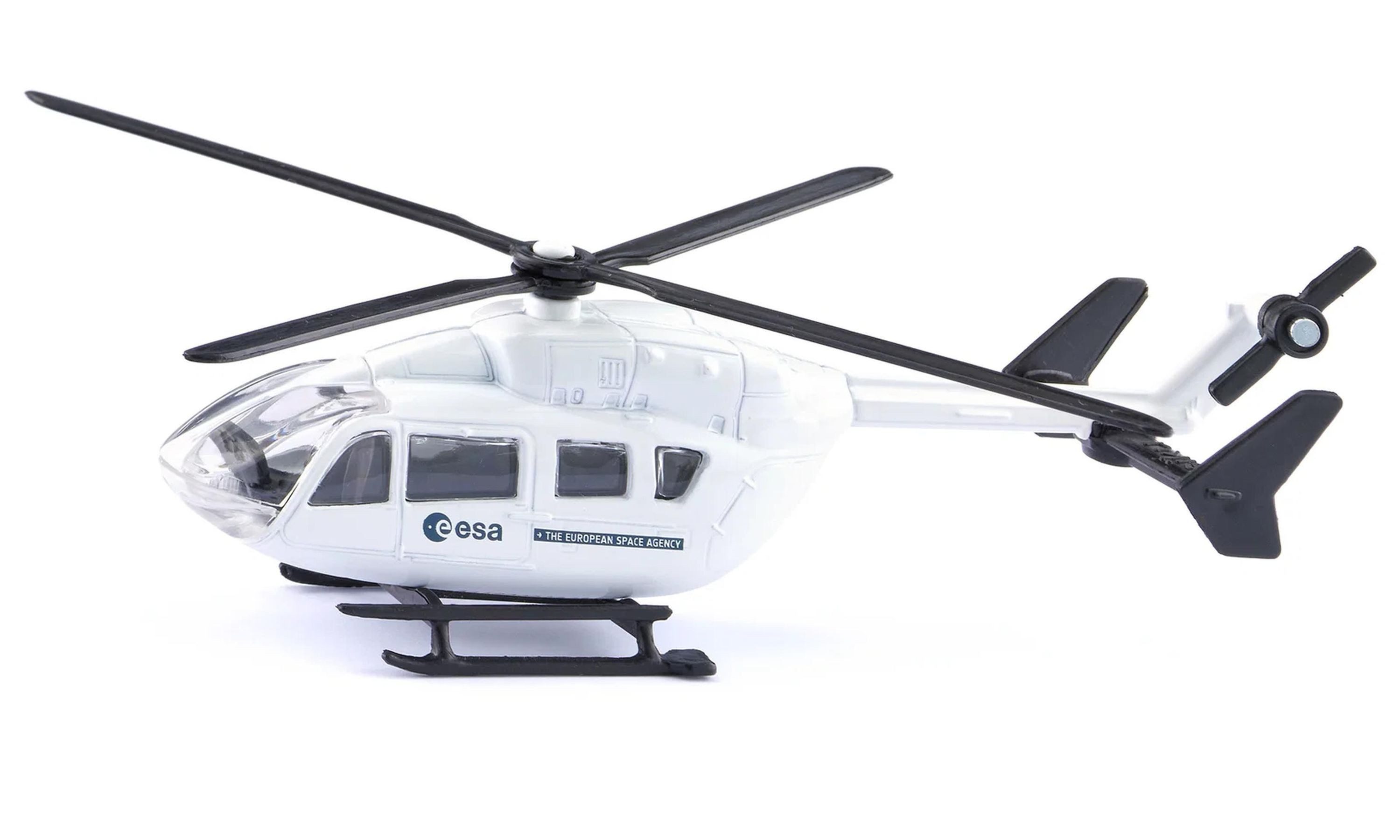 Siku Spielzeug-Auto Hubschrauber mit drehbaren Rotoren für Luftfahrt-Fans, Drehbare Rotoren, stabile Kufen, ESA-Bedruckung