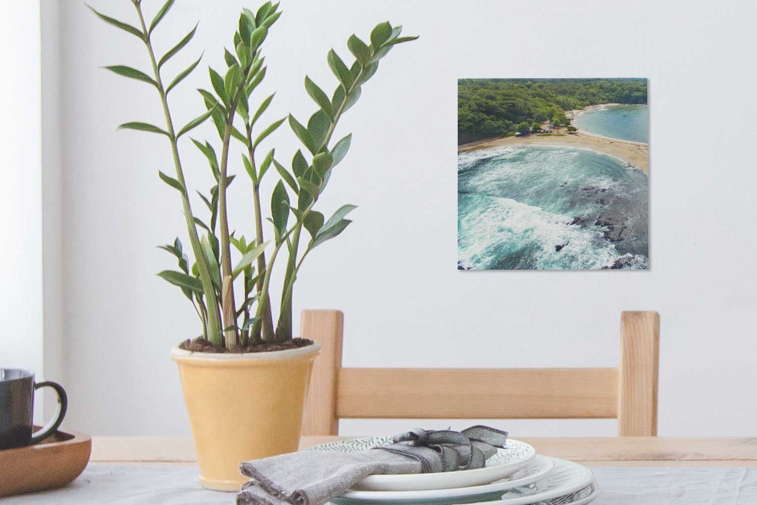 OneMillionCanvasses® Wohnzimmer in Leinwand (1 zwei Wasser Costa für mit Rica Strand Schlafzimmer Seiten, Bilder Leinwandbild auf St),