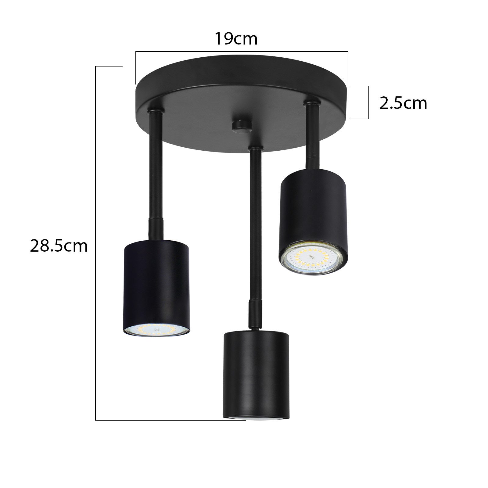 ZMH Deckenstrahler 3/4 Flammig Modern Schwenkbar 350° GU10 Küchenlampe für Wohnzimmer, Flexible Drehfunktion, LED fest integriert