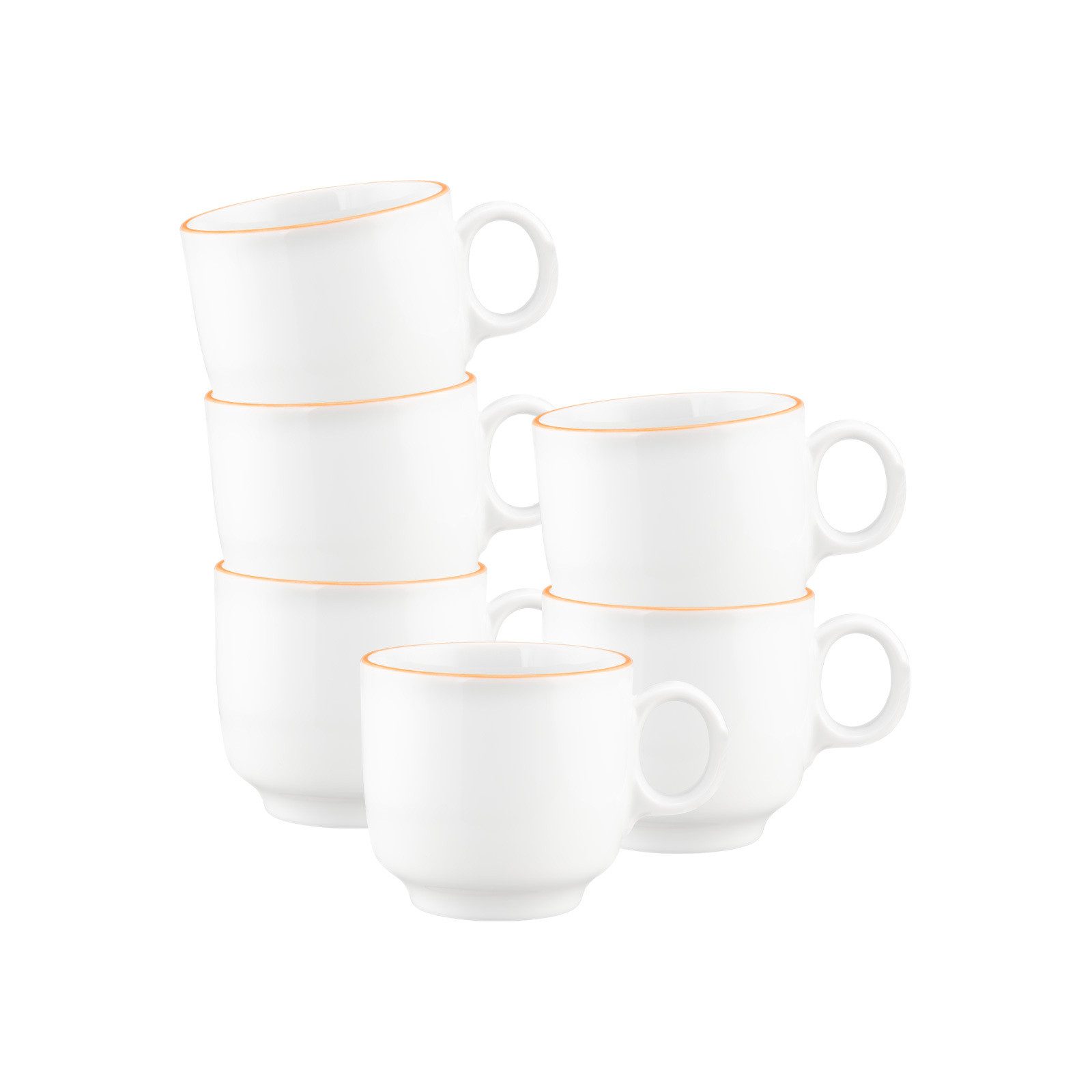 Seltmann Weiden Cappuccinotasse Sento Home Pure Lines Cappuccinotassen 300 ml, 6-tlg., Porzellan