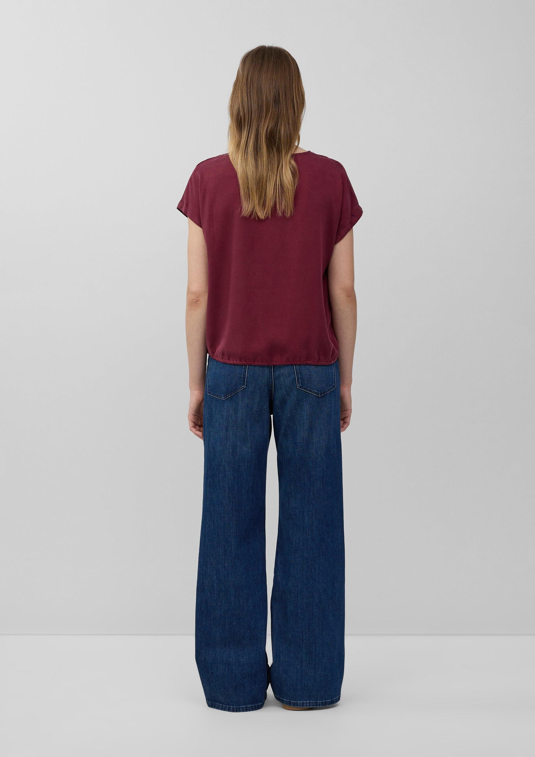 s.Oliver Blusentop Bluse Ärmellose Bluse aus Lyocell mit Tunnelzug am Saum