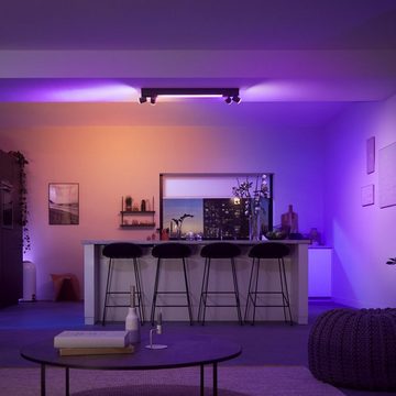 Philips Hue LED Deckenleuchte Bluetooth White & Color Ambiance Spot Centris in Schwarz 4-flammig, keine Angabe, Leuchtmittel enthalten: Ja, fest verbaut, LED, warmweiss, Deckenlampe, Deckenbeleuchtung, Deckenlicht