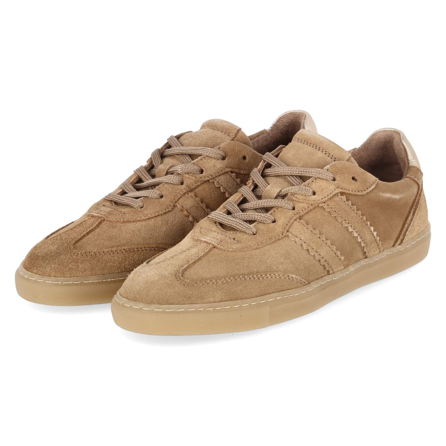 Fräulein Frida Fräulein Frida Silk 22 - Cappuccino Damen Rauleder braun Schnürschuh