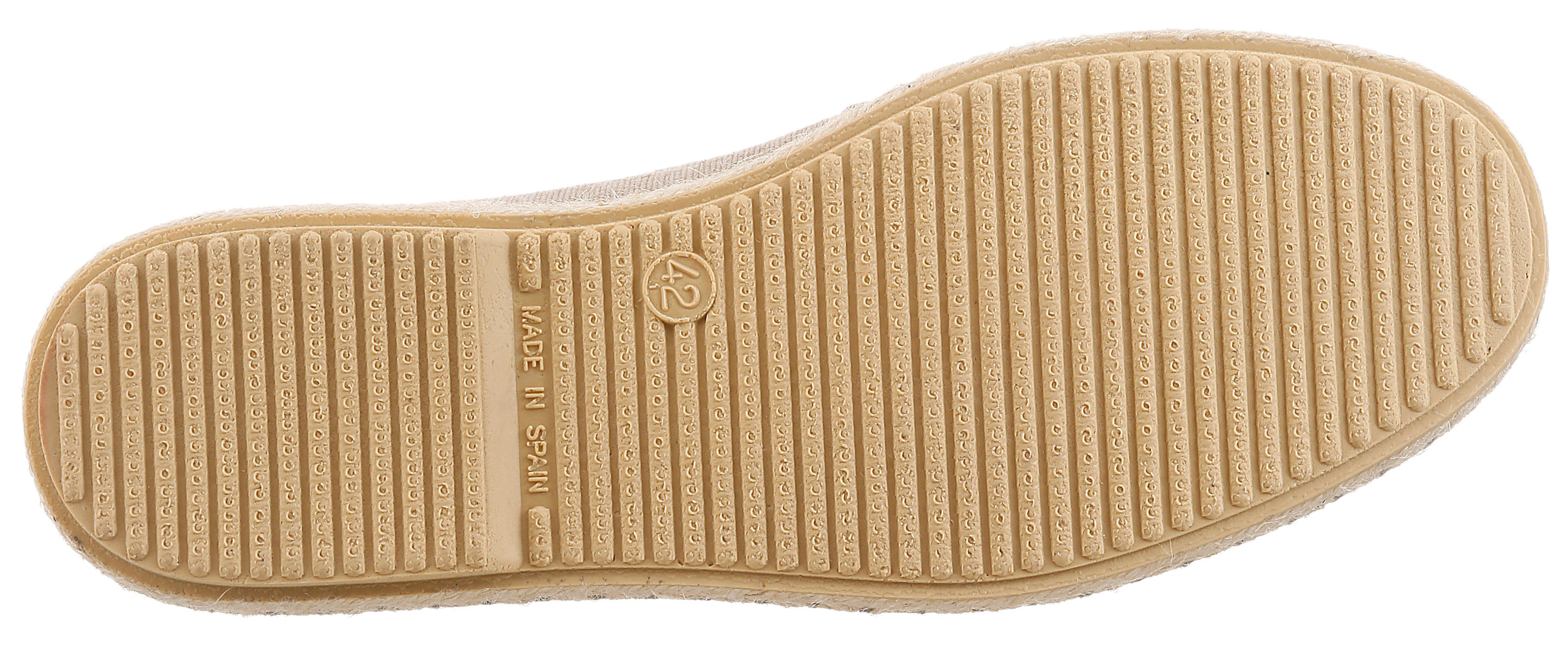 VERBENAS TOM MALI Slipper Schlupfschuh, Urlaubsschuh, Flat mit Bast-Sohlenumrahmung