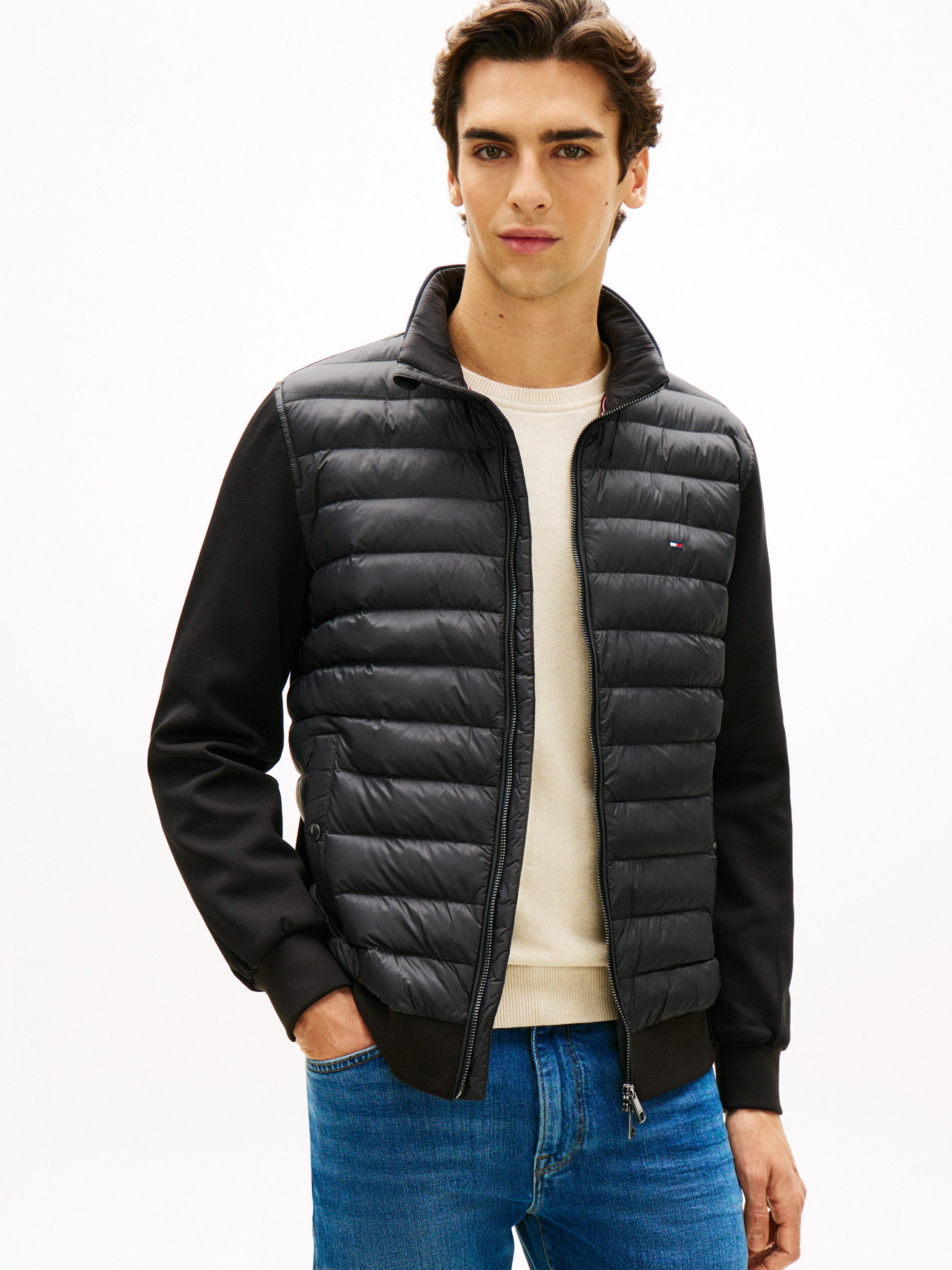 Tommy Hilfiger Steppjacke MIX MEDIA mit Stehkragen unifarben, casual, regular fit, Baumwollmix
