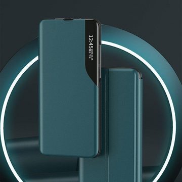 cofi1453 Smartphone-Hülle Eco View Case Leder Handyhülle für iPhone 12 Mini Schwarz