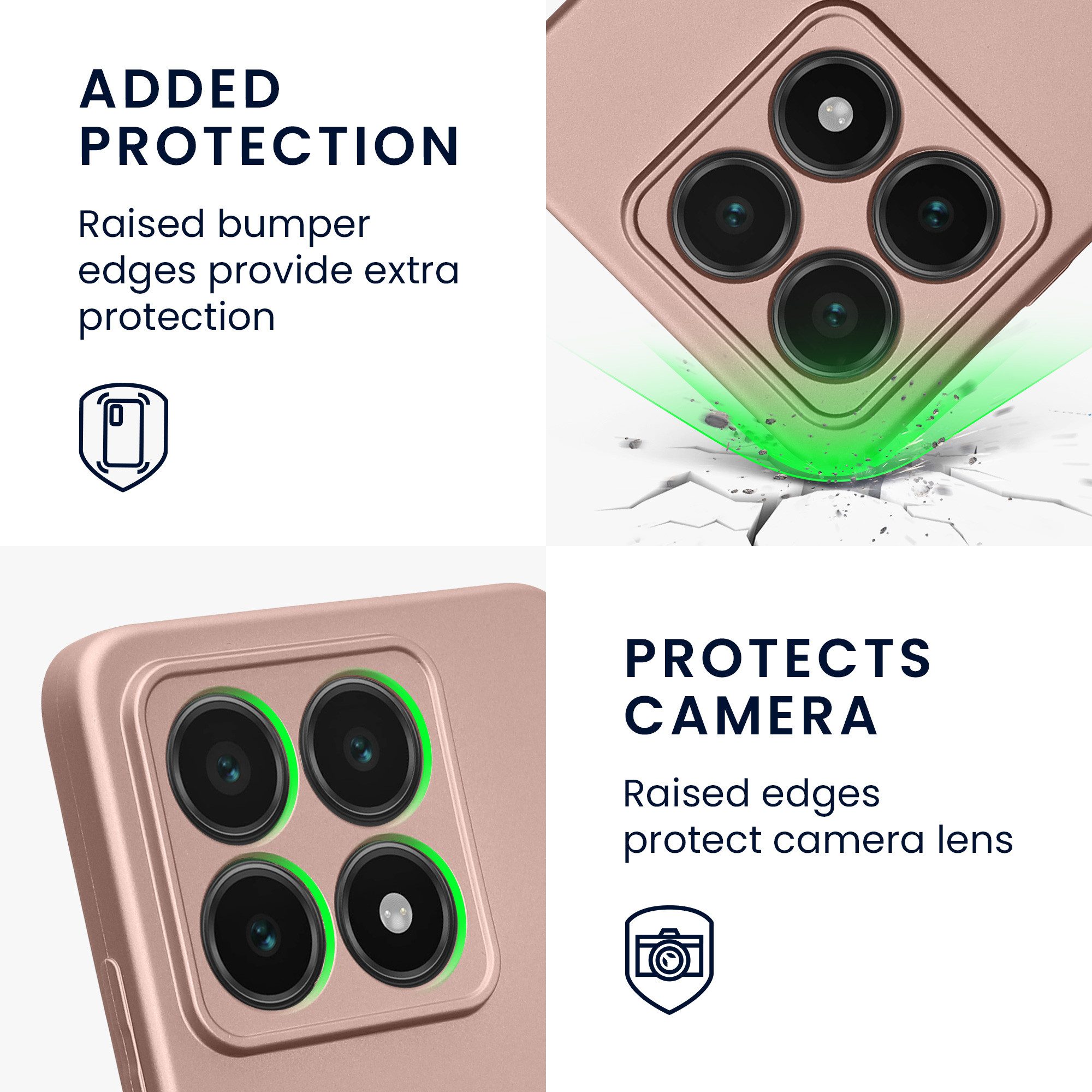 kwmobile Smartphone-Hülle Handyhülle für Xiaomi 14T Hülle, weiche Silikon Case metallisch schimmernd - Schutzhülle Cover