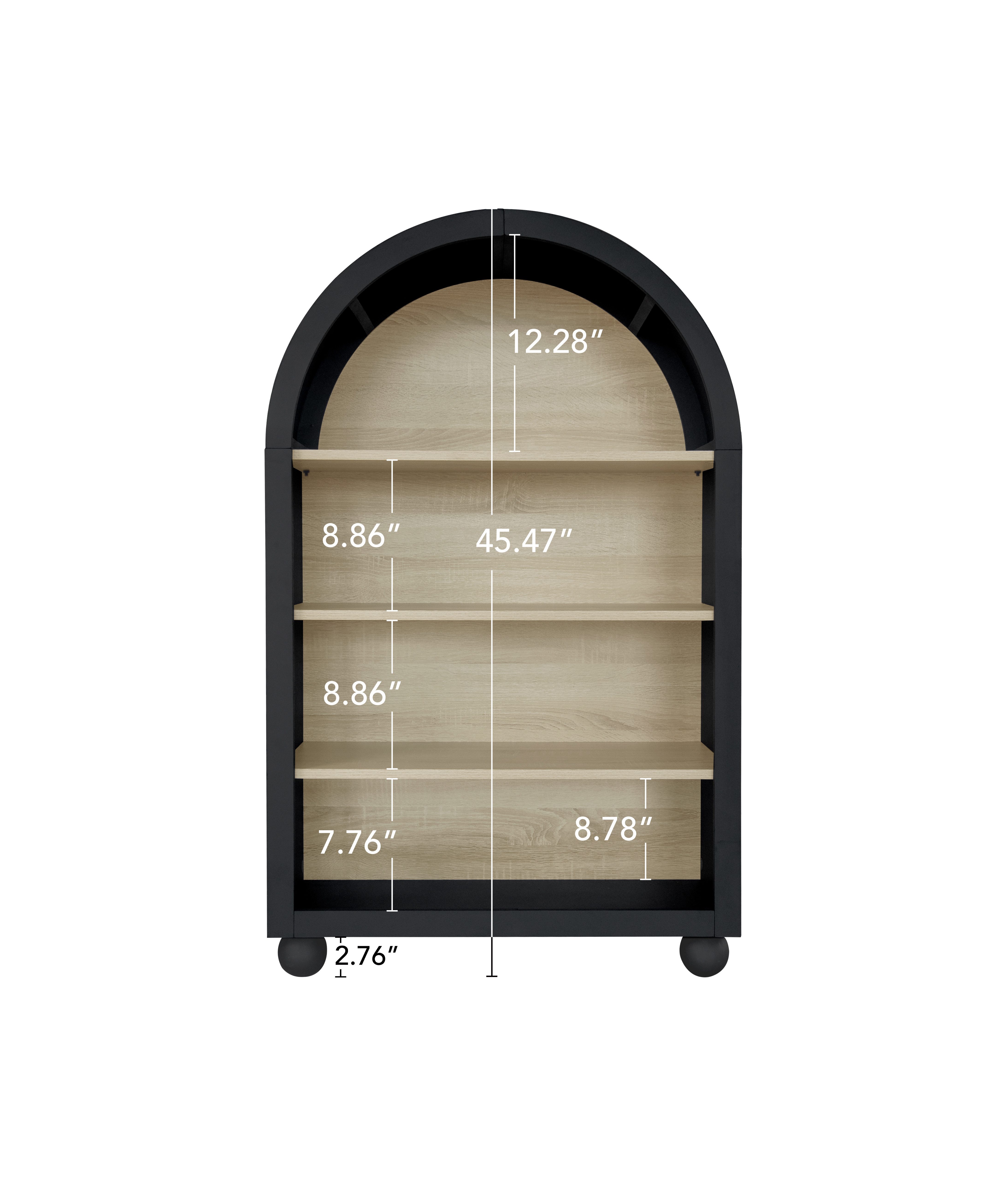 MilestoneHOMELIFE Bücherregal mit bogenförmigem Design, vier günstig online kaufen