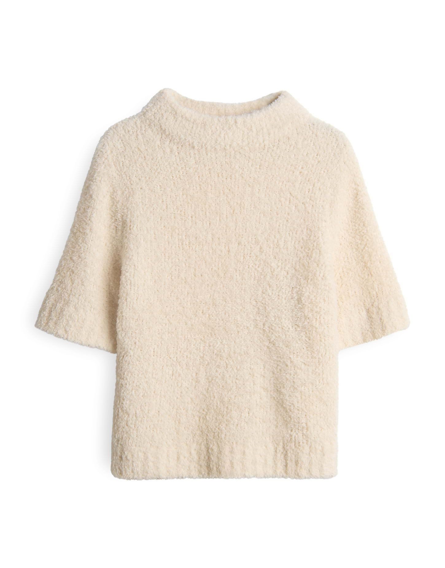 Kurzarmpullover PUNES Slim Fit mit Bouclégarn