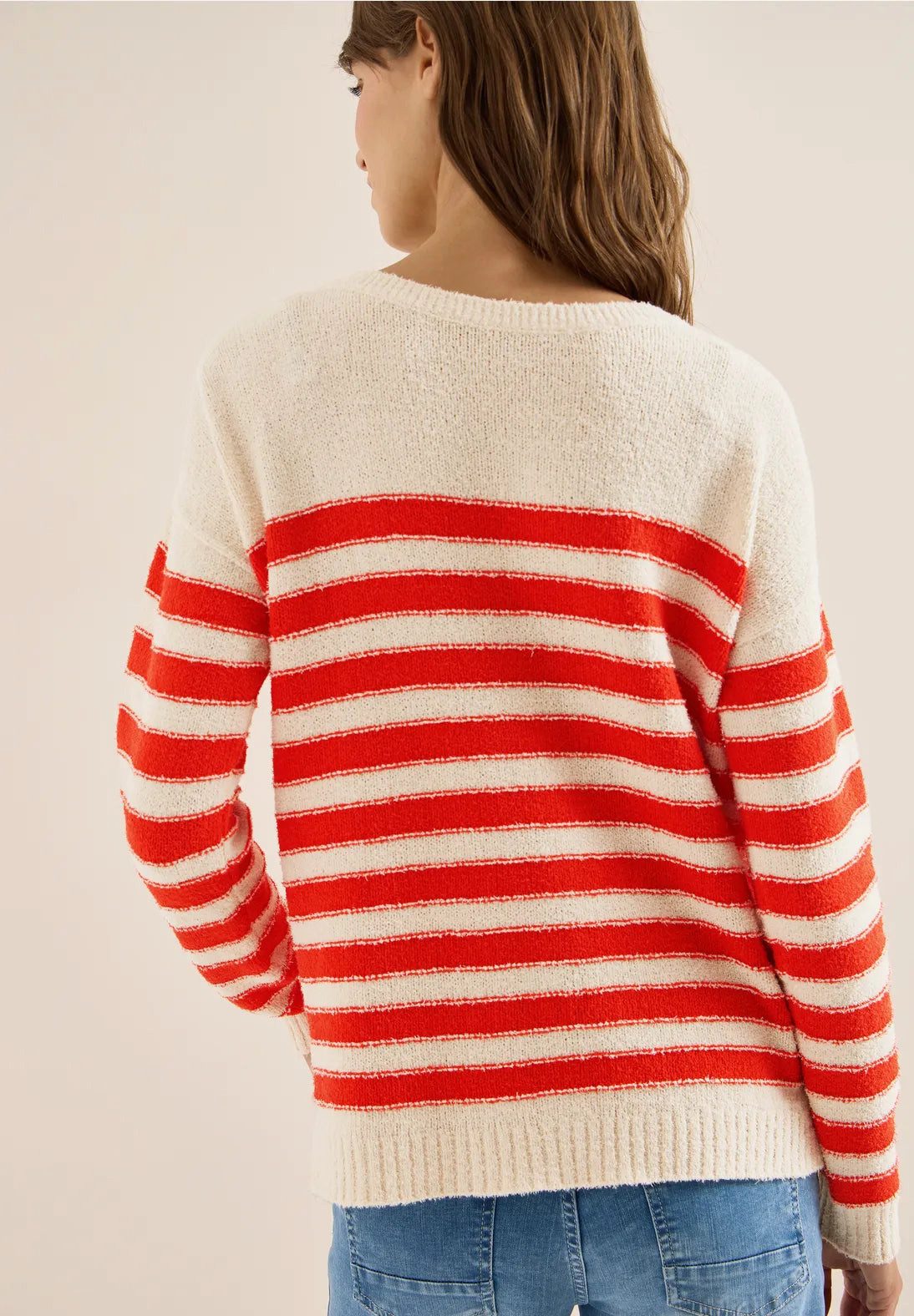CECIL Strickpullover Gestreifter Bouclé Pullover (1-tlg) günstig online kaufen
