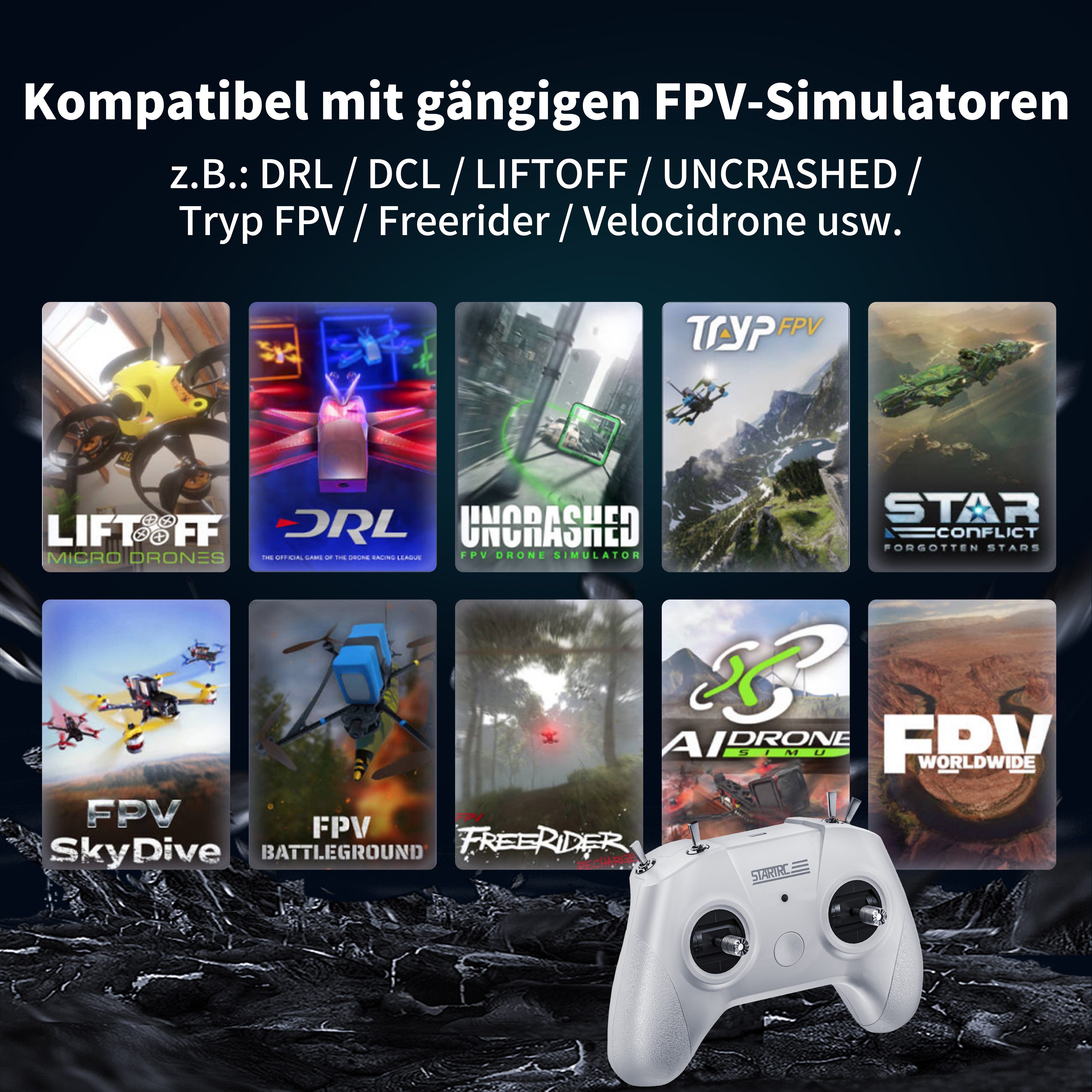 Tekoo FPV Simulator Controller Mode 2, Hall Sensor Joystick für PC & Android Controller (Packung, Hall-Effekt-Sensoren, Mode 2 Steuerung, Plug & Play, 8 Kanäle)