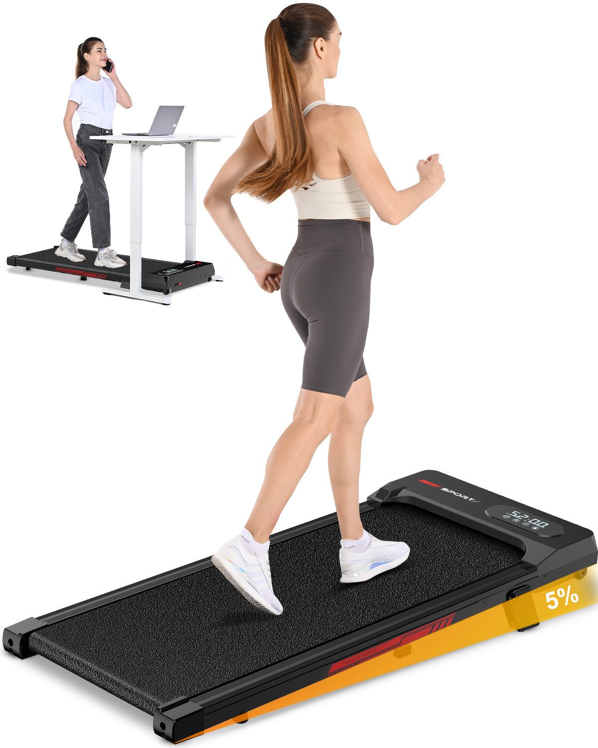Laufband Klappbare Laufbänder 4 in 1 - Laufband mit 5% Steigung