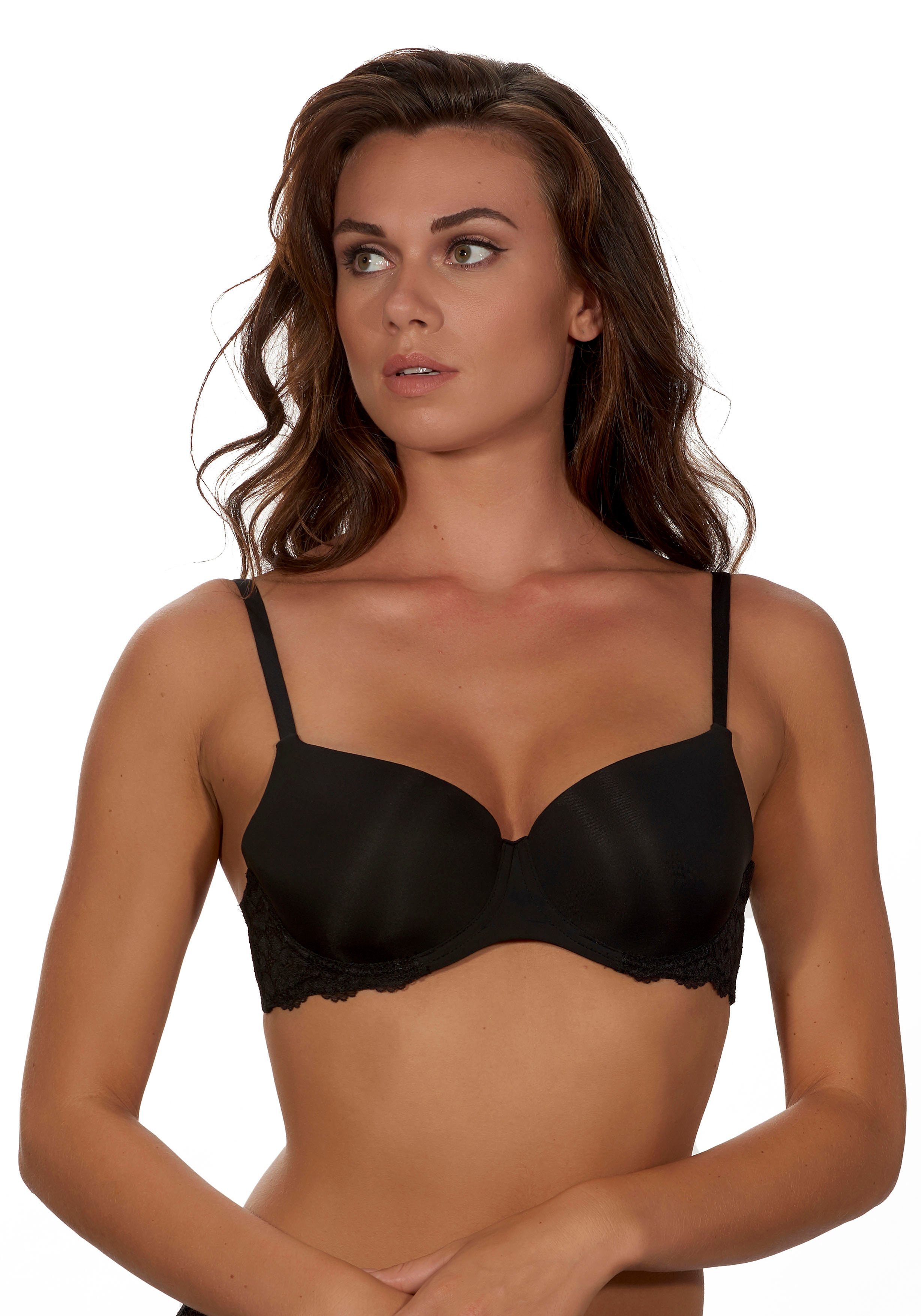 After Eden T-Shirt-BH JILL mit Schale, mit Bügel, verstellbare Träger, mit Spitze, feminin