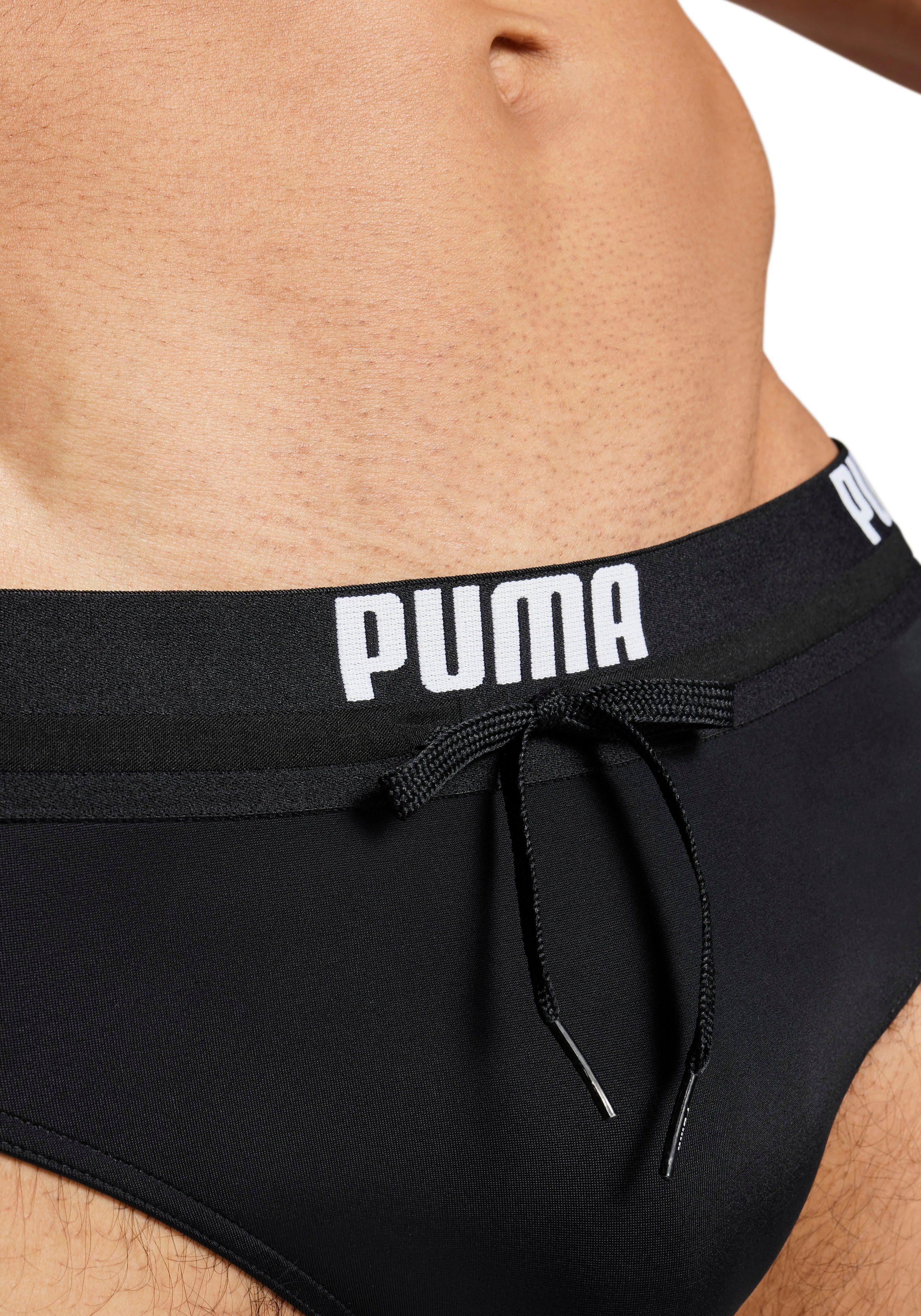 PUMA Badeslip PUMA SWIM MEN LOGO SWIM BRIEF mit elastischem Logobund