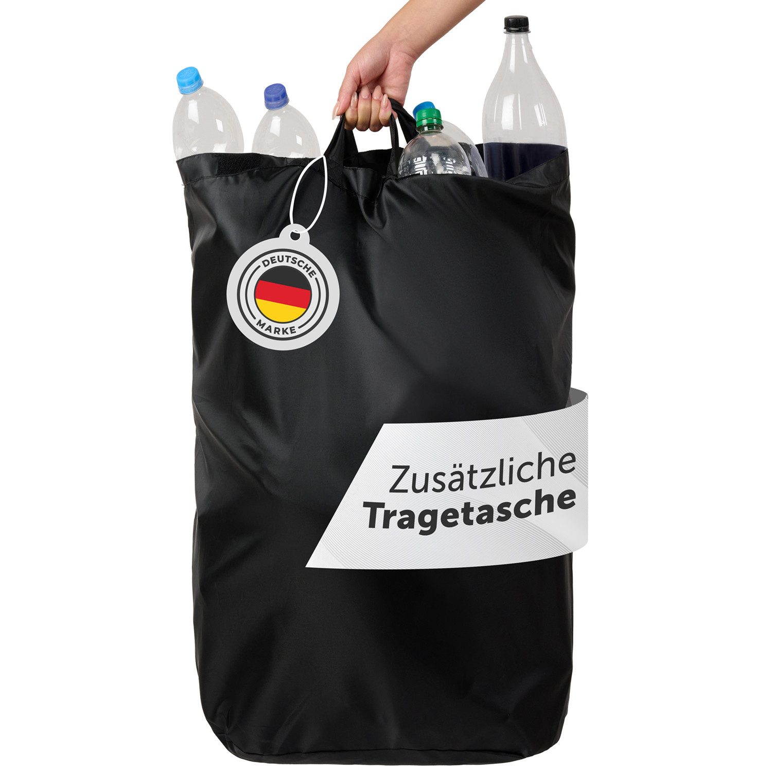Müllsackständer Pflandflaschen Sammelbehälter 100L, Leergut Organizer mit Loch