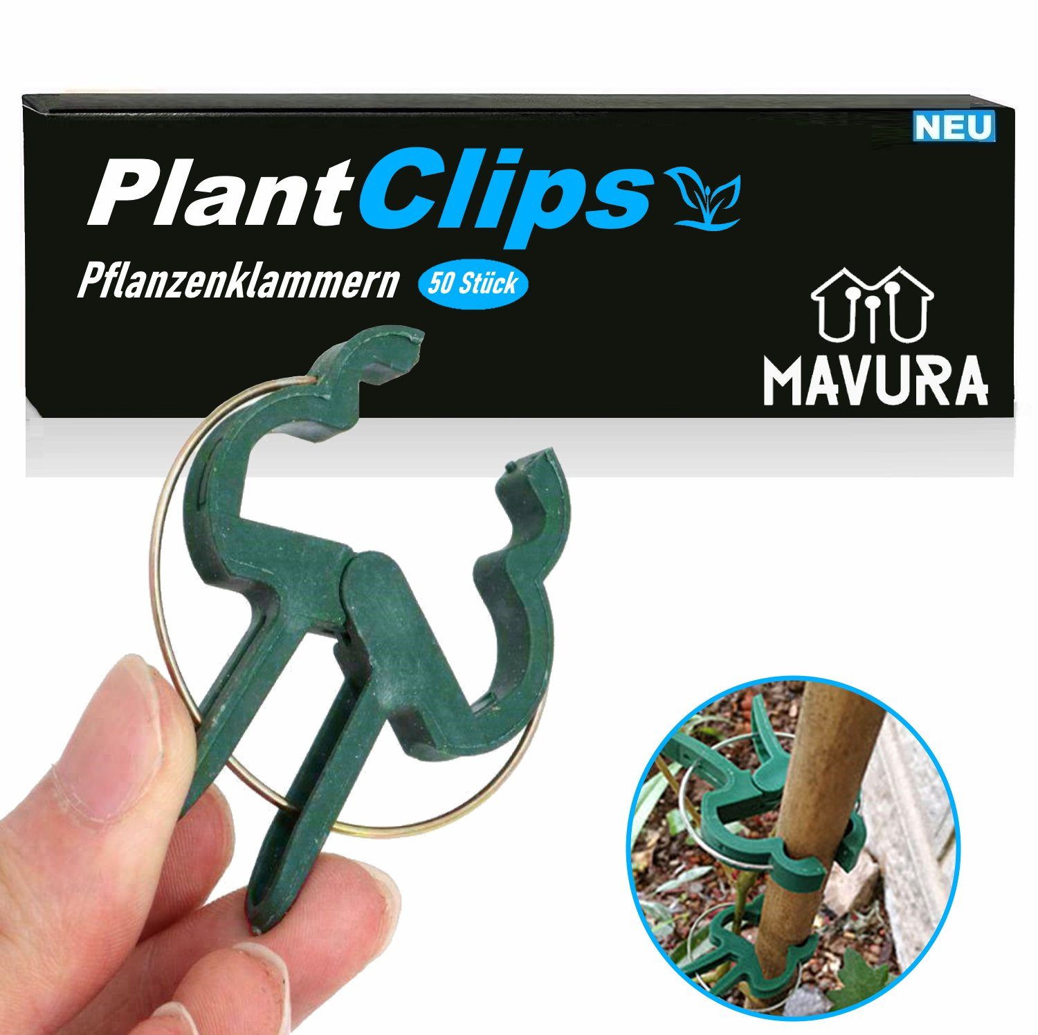 MAVURA Rankhilfe PlantClips Pflanzenclips Pflanzenklammern Set
