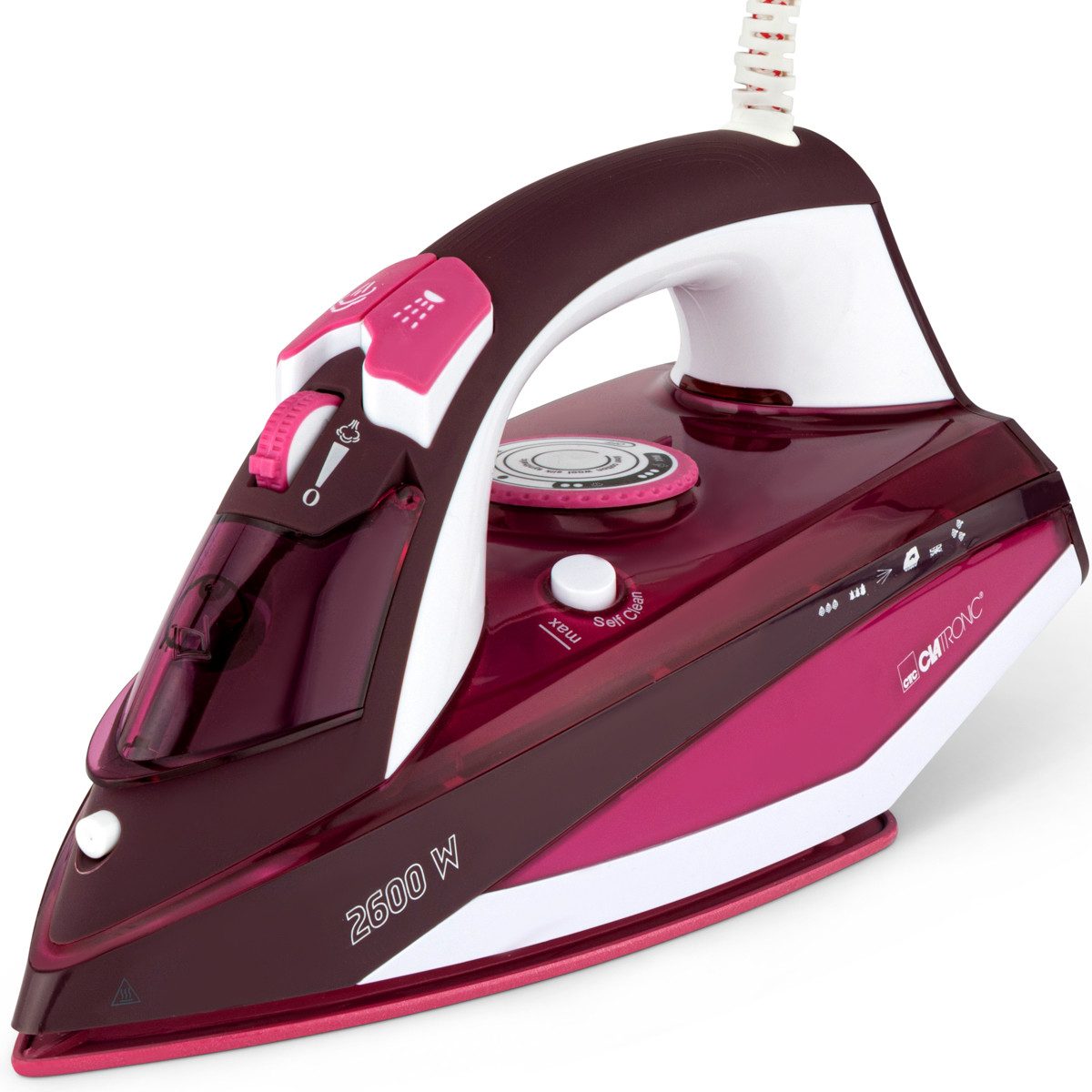CLATRONIC Dampfbügeleisen DB 3705, kratzfeste Keramiksohle, 7 Funktionen, 2600 W