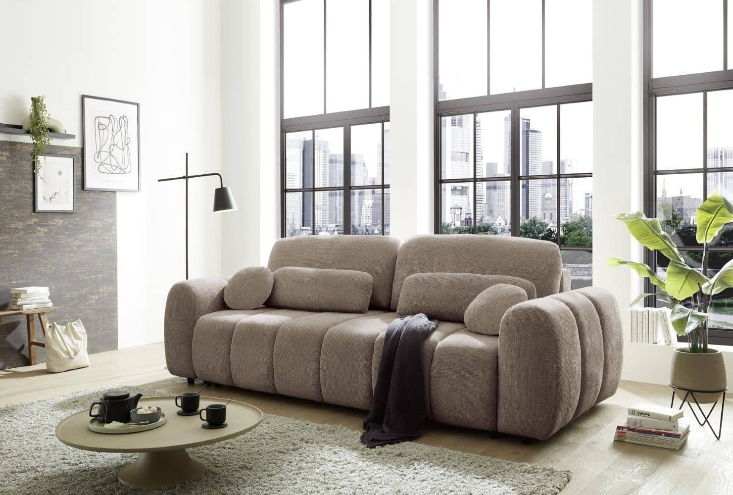 ED EXCITING DESIGN Big-Sofa Bubble, mit Schlaffunktion, Bettkasten, Nierenkissen, Rückenkissen
