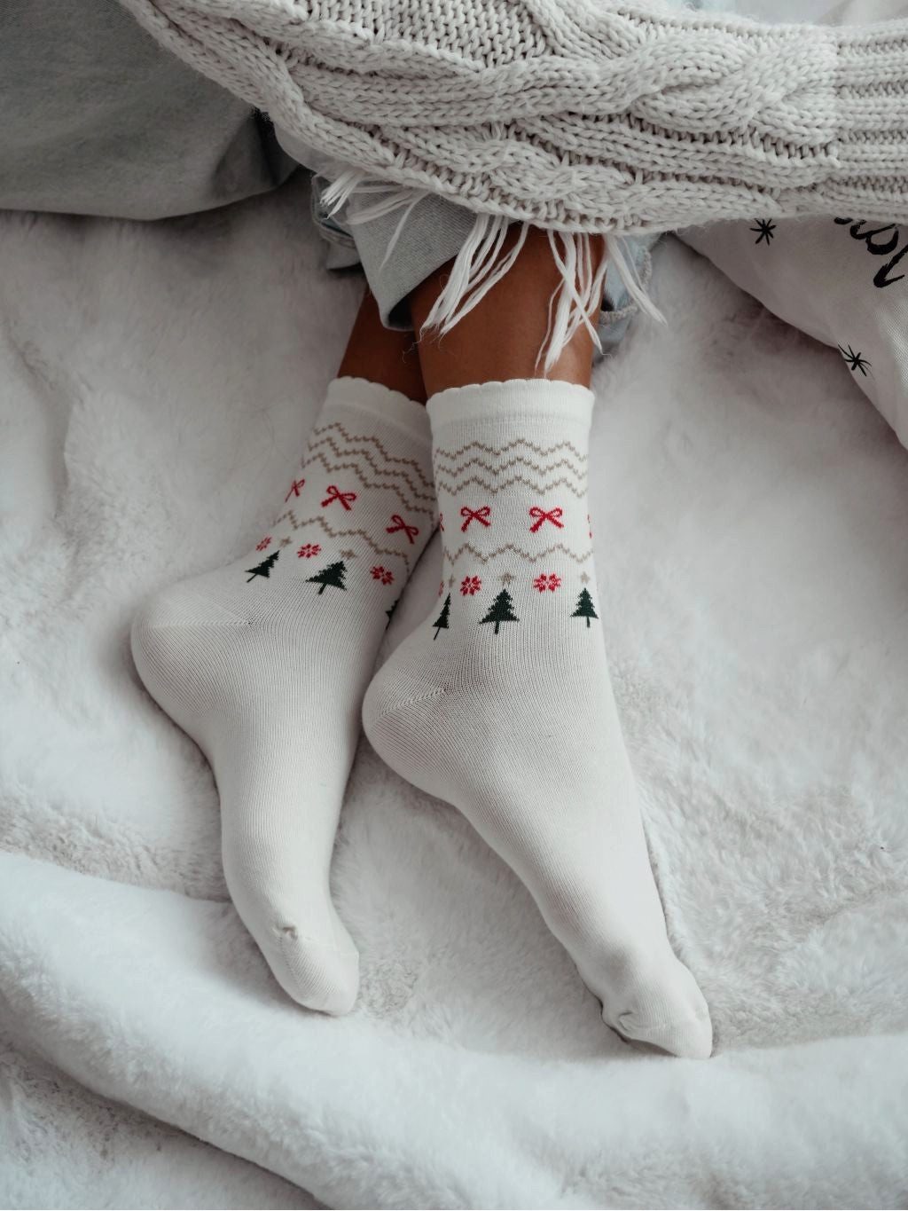 Socken 1 Paar Lycille Socken 37/41 aus Baumwolle für Weihnachten-Motiv