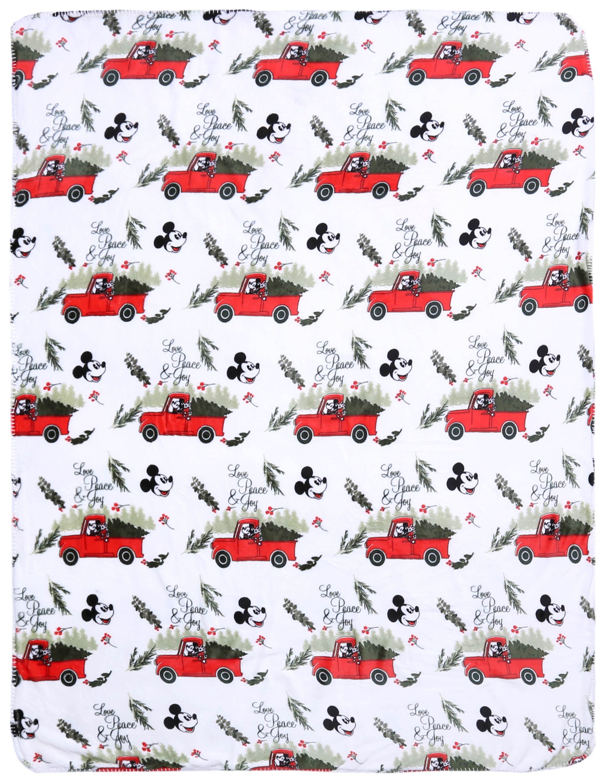 Wolldecke Weiße, weiche Sherpa-Decke 120x150 Mickey Mouse DISNEY, Disney