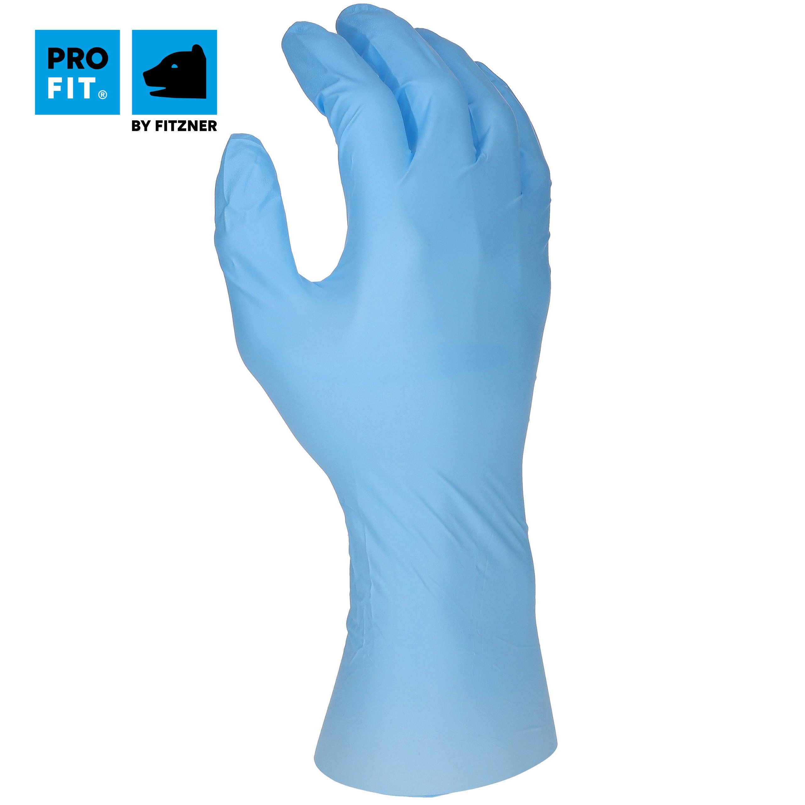PRO FIT Einweghandschuhe aus Nitril, Nitril-Einweghandschuh, Arbeitshandschuhe (100, Stück) latexfrei, reißfest, Chemikalienschutz, Lebensmittel zugelassen