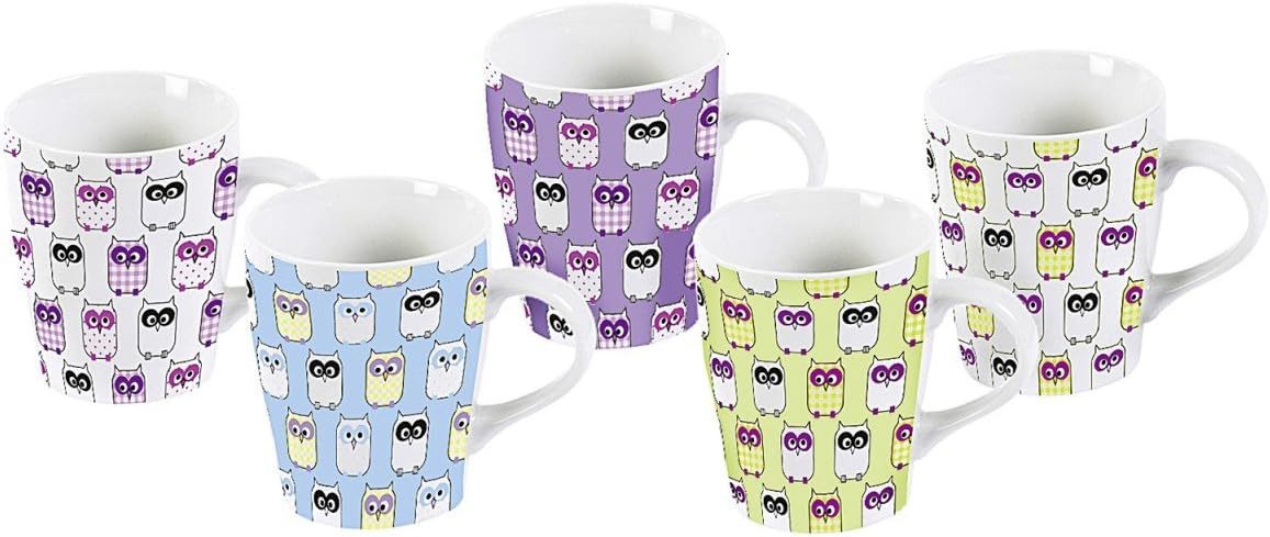 Geda Labels GmbH Becher Kaffeebecher 'Eulen' 300ml farbig sortiert, 1-tlg.