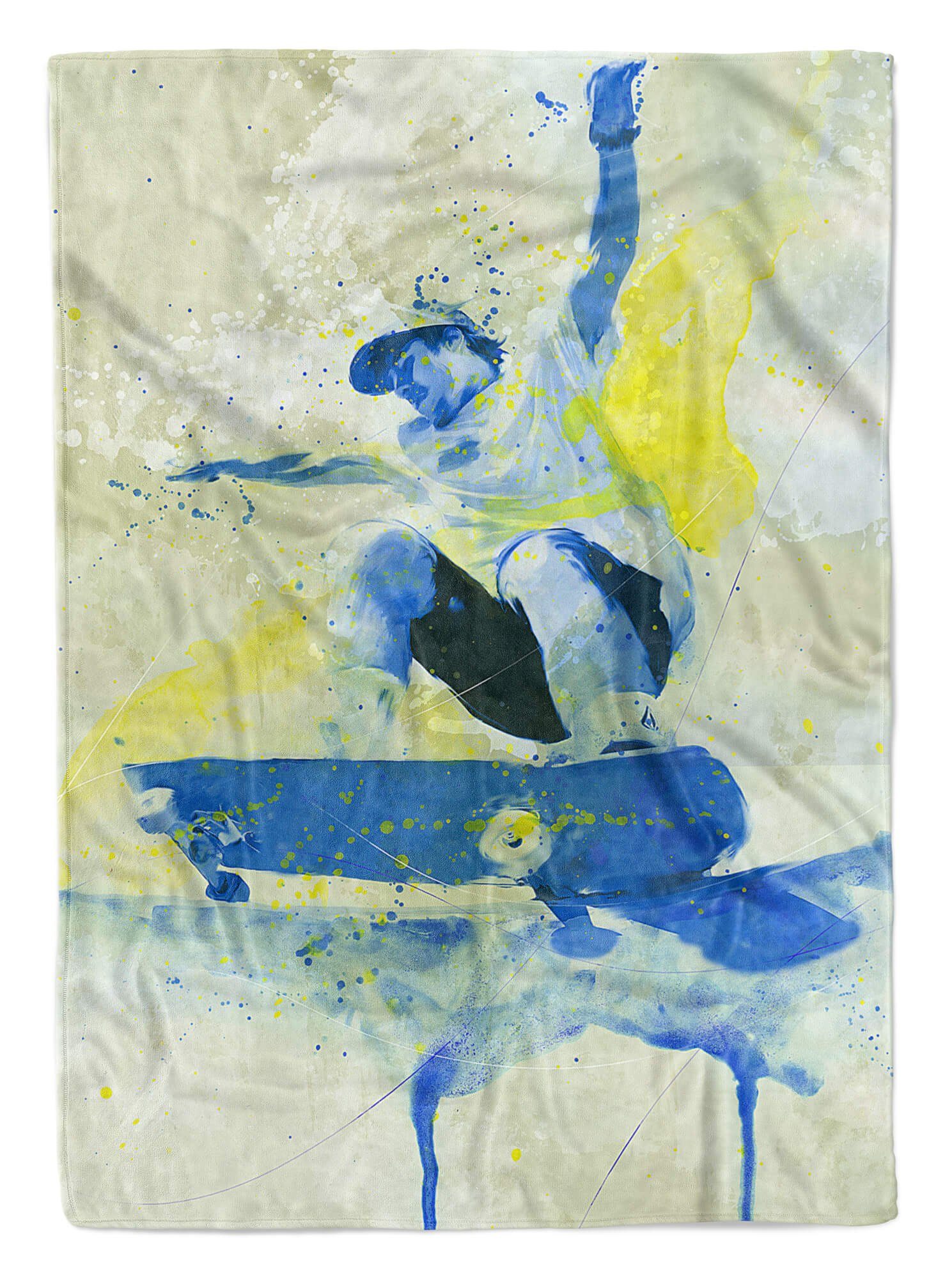 Sp, SplashArt (1-St), Art Kuscheldecke Handtuch Baumwolle-Polyester-Mix Saunatuch Strandhandtuch Skateboarding Handtücher Sport Sinus Kunstvoll Handtuch