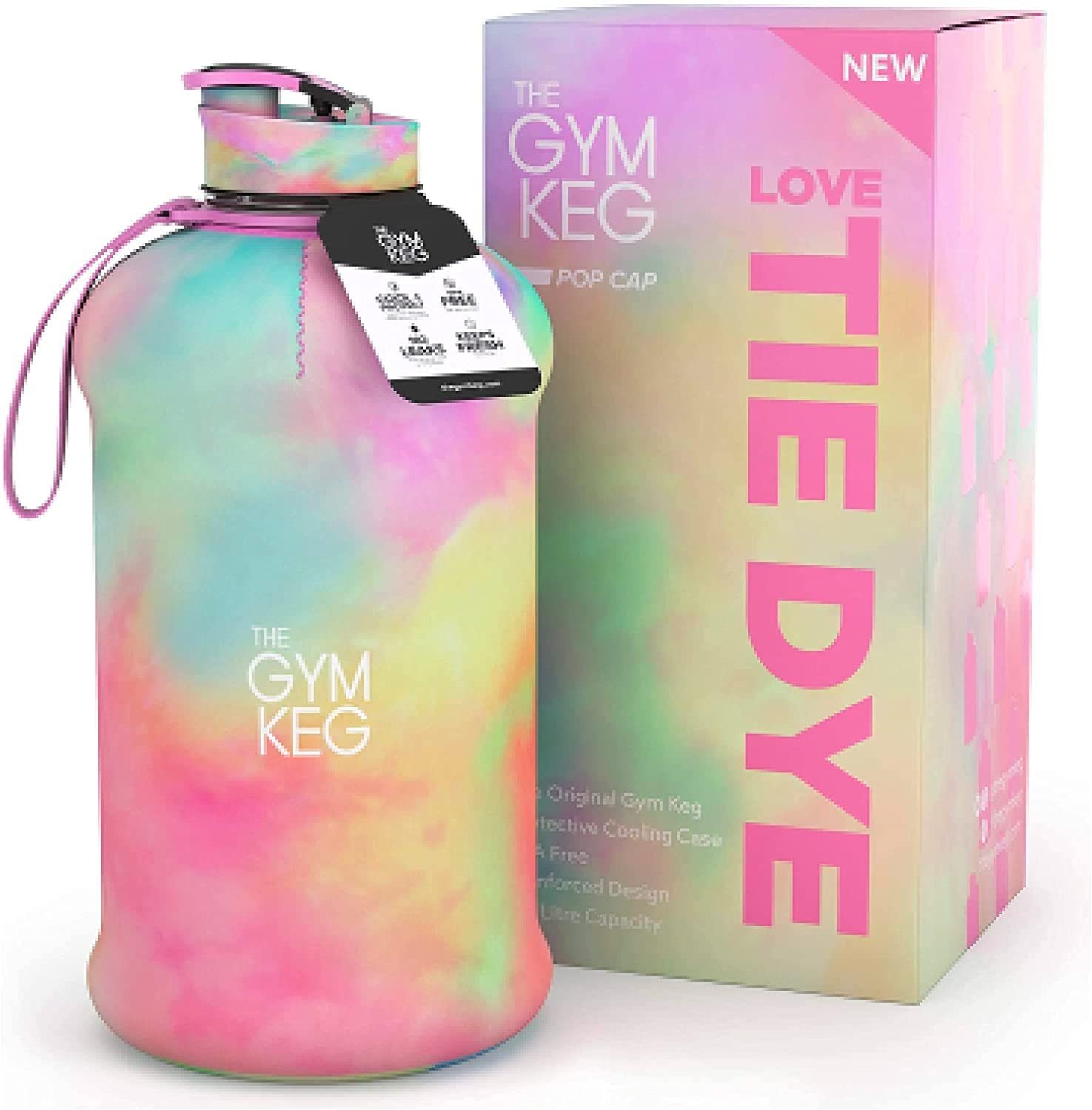 Grey Gym Sleeve Trinkflasche mit 2.2 Neoprene Wiederverwendbar, Keg Nardo und Liter The Gym Griff, 2.2L Trinkflasche