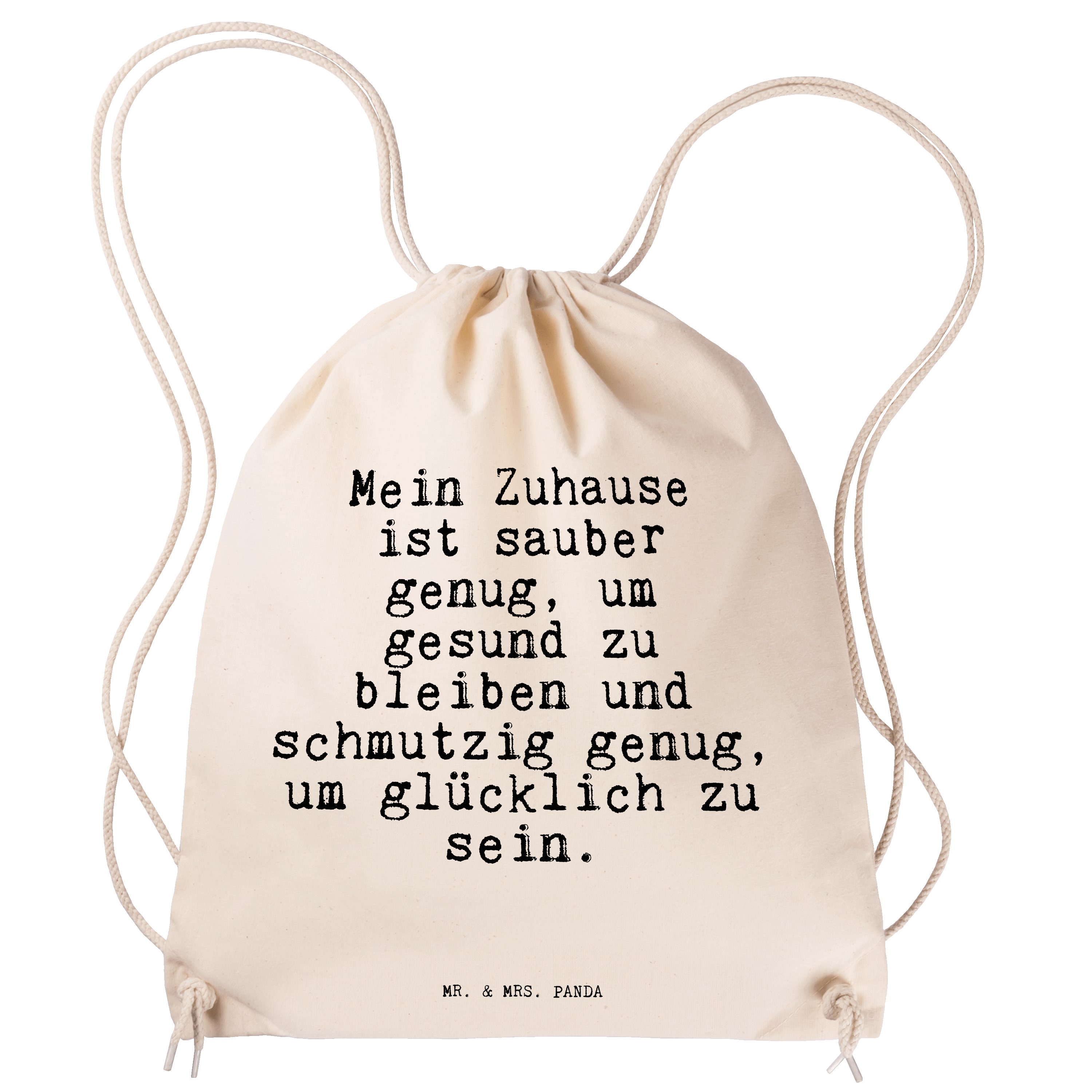 Mr. & Mrs. Panda Sporttasche »Mein Zuhause ist sauber... Transparent