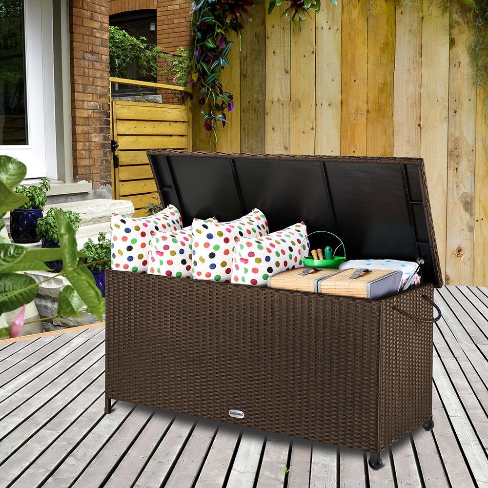 Casaria Auflagenbox, Garten Poly Rattan 122 x 56 x 61 cm Wasserdicht