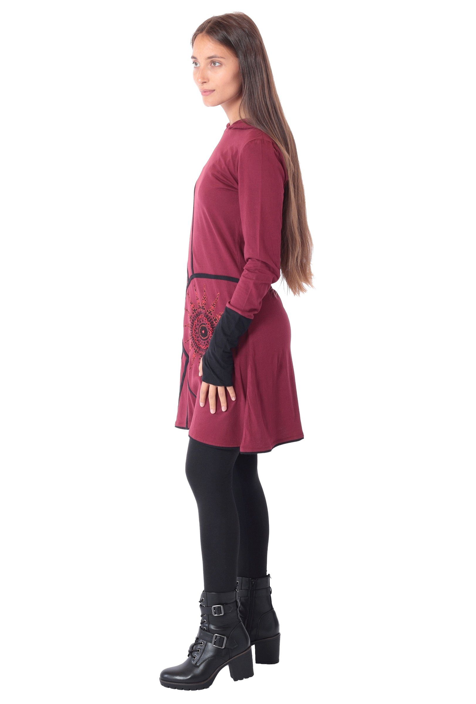 PUREWONDER Sweatkleid Alternatives Kapuzenkleid aus Baumwolle, Goa Kleid Nr günstig online kaufen