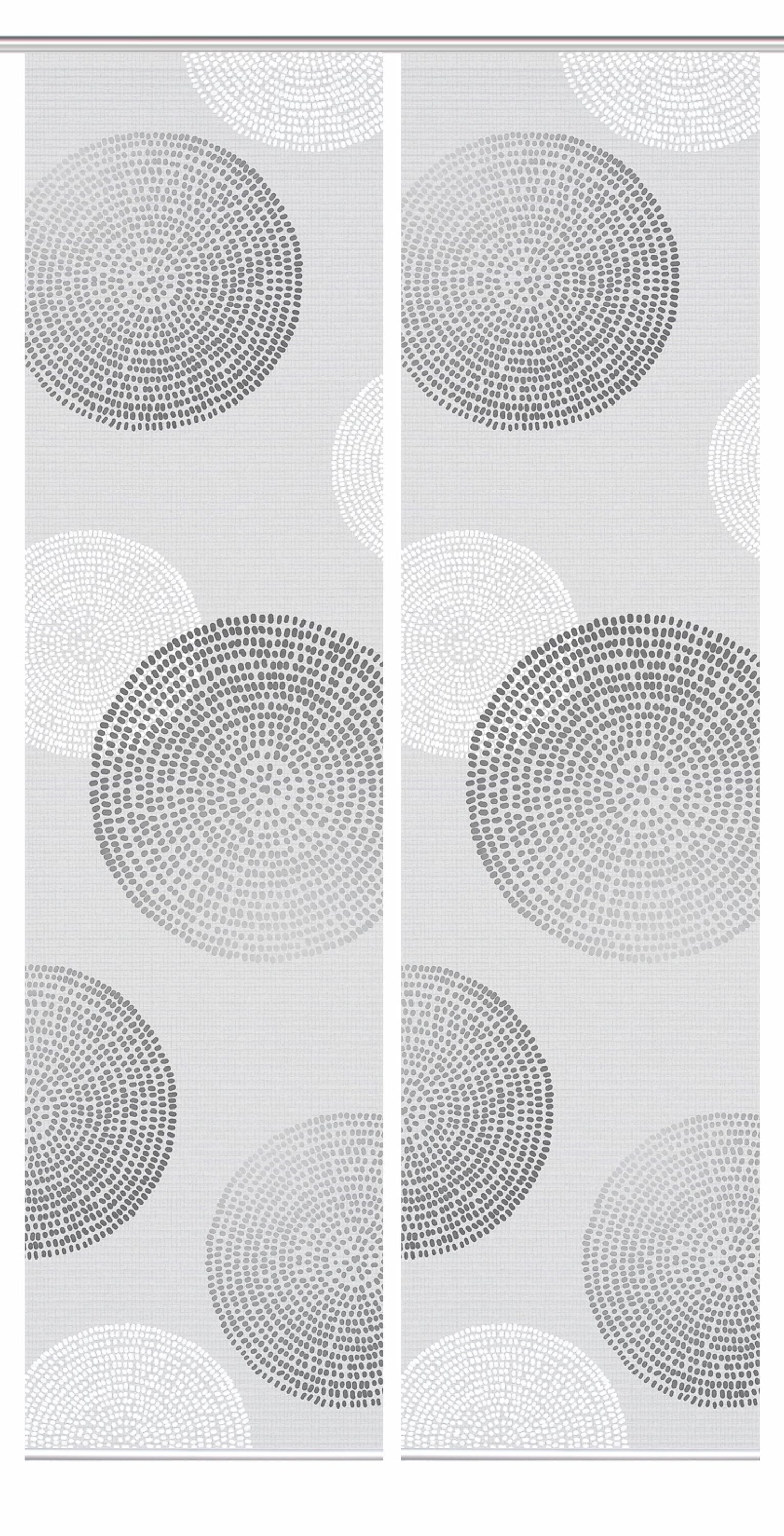 HOME WOHNIDEEN Schiebegardine Schiebegardine GINNO Bambusoptik, rec. Polyester, 245x60 cm, grau (2 St), Paneelwagen, halbtransparent, 100% Polyester