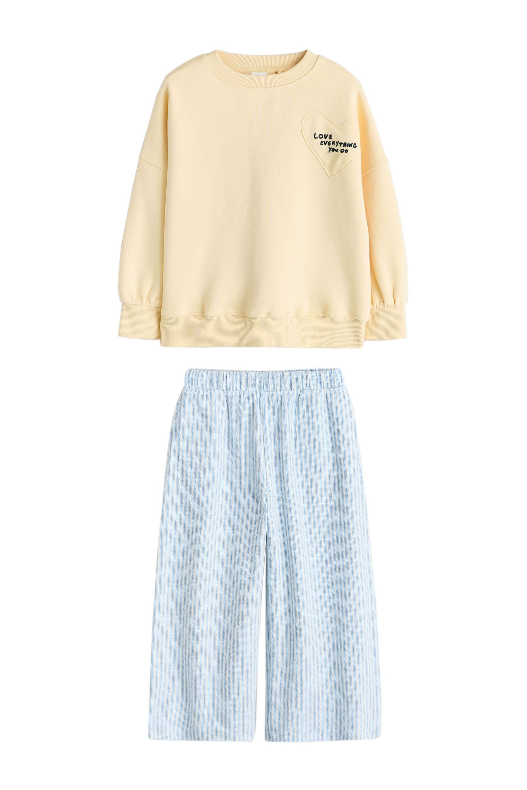 Top & Leggings Sweatshirt und Hose mit weitem Bein im Set