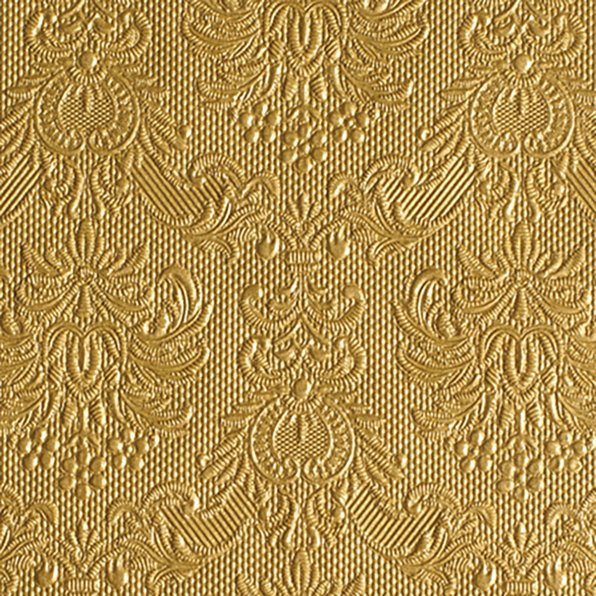 Ambiente Luxury Paper Products Papierserviette, Servietten Papier 25x25cm 3-lag Elegance geprägt 15 Stk Gold Metallic