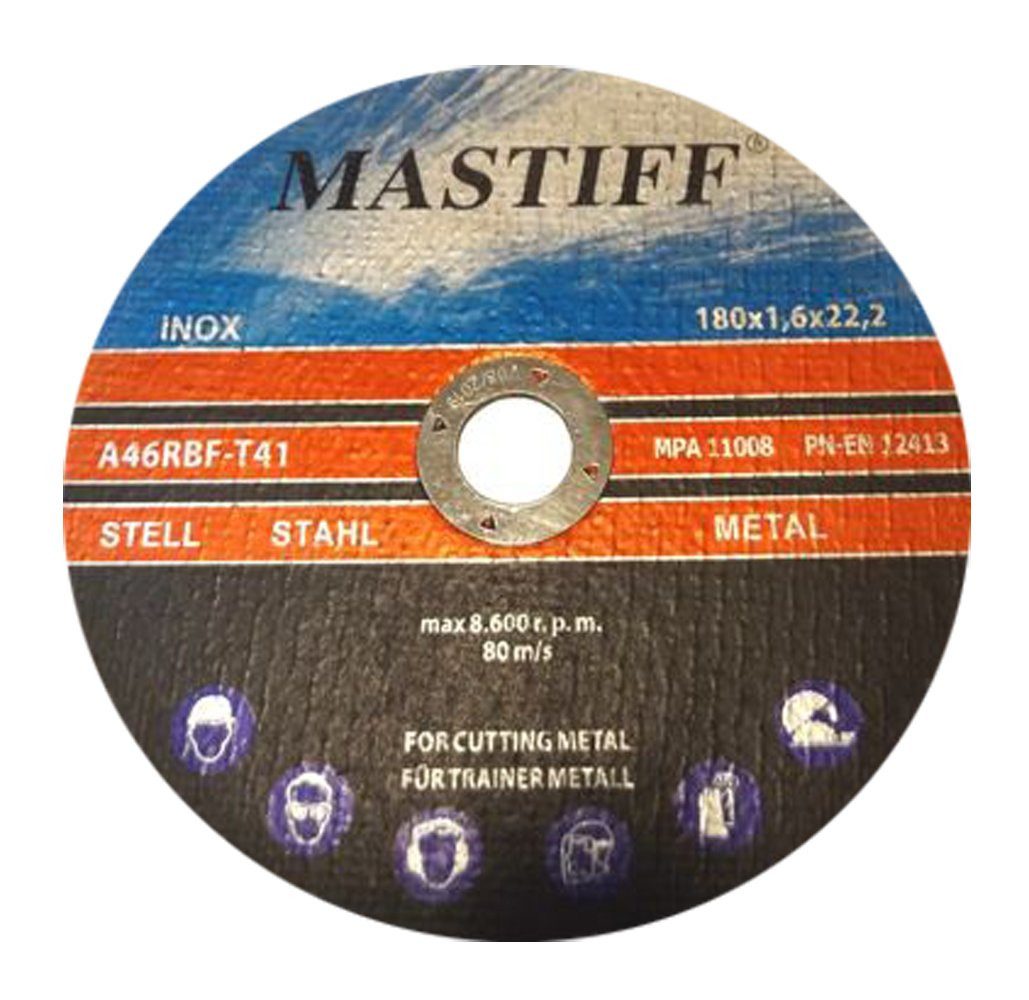 Mastiff Trennscheiben 10x Metalltrennscheiben Flexscheiben Stahl Edelstahl 180x1,6, (10-tlg)