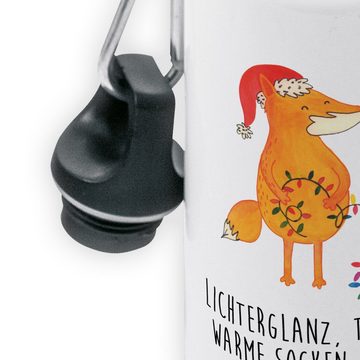 Mr. & Mrs. Panda Trinkflasche Fuchs Weihnachten - Weiß - Geschenk, Advent, Kindergarten Flasche, Ni, Fröhliche Motive